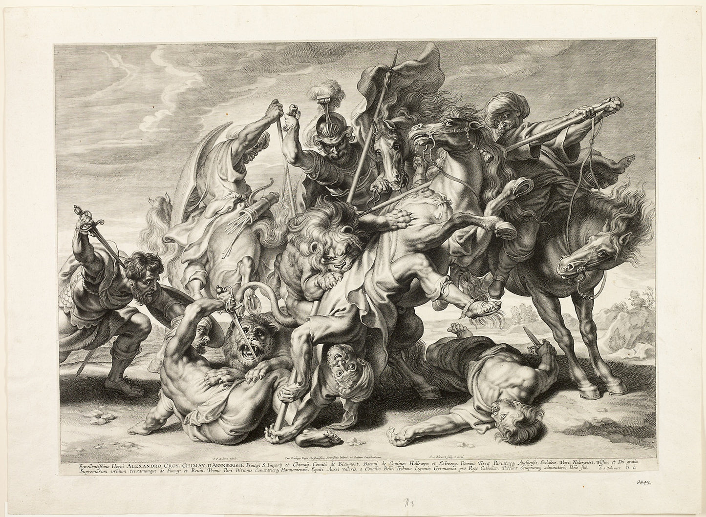 The Lion Hunt - Schelte Adamsz. Bolswert (Dutch, active in Flanders, c. 1586–1659), Poster Print Wall Art