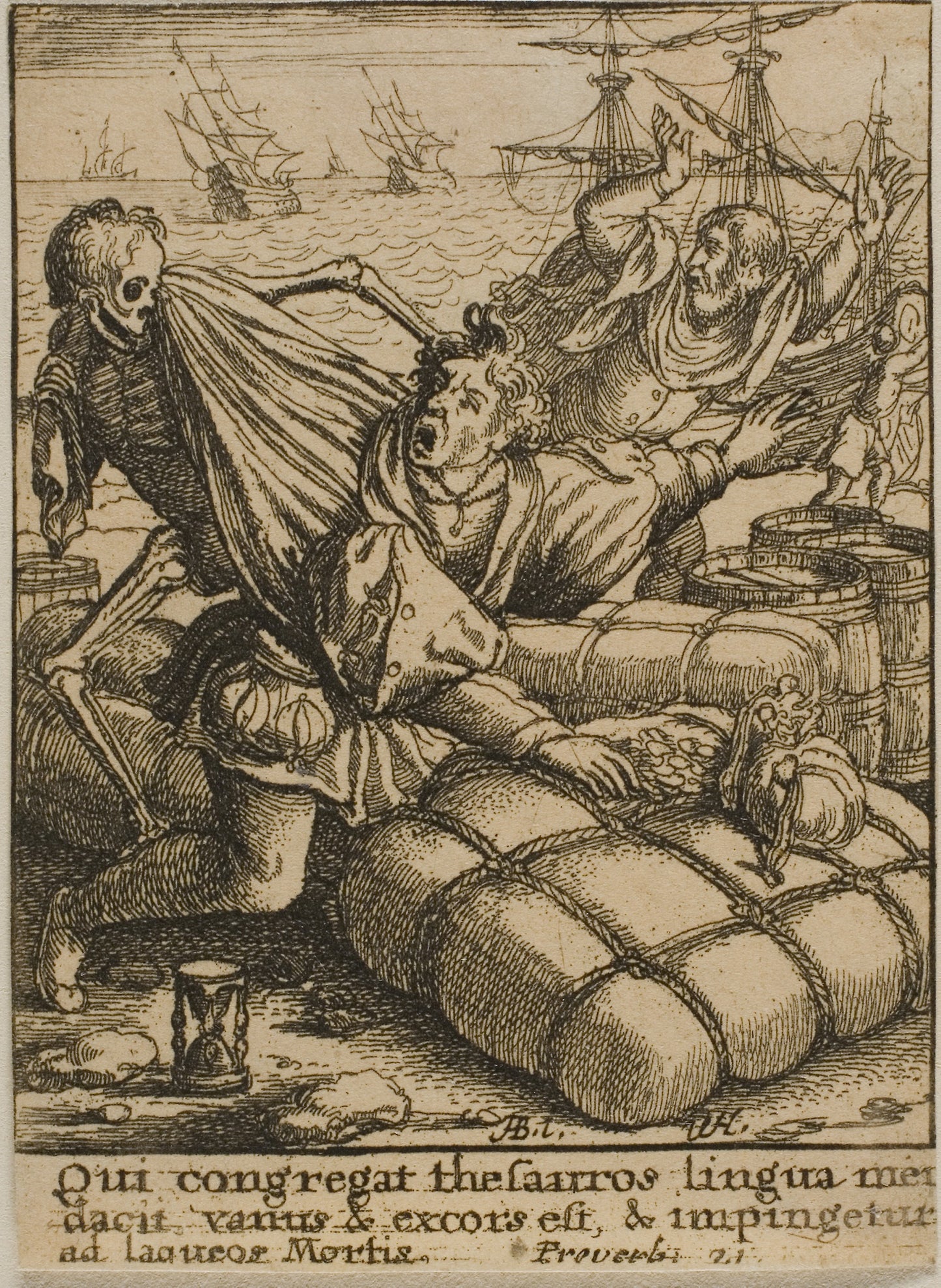 The Merchant and Death - Wenceslaus Hollar (Czech, 1607-1677), Poster Print Wall Art