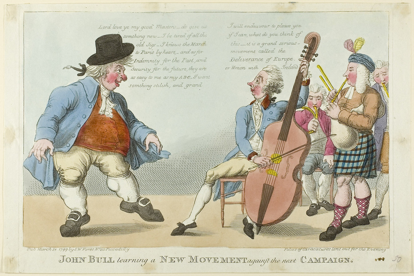 John Bull Learning a New Movement - Unknown Artist (English, late 18th-early 19th centuries), Poster Print Wall Art