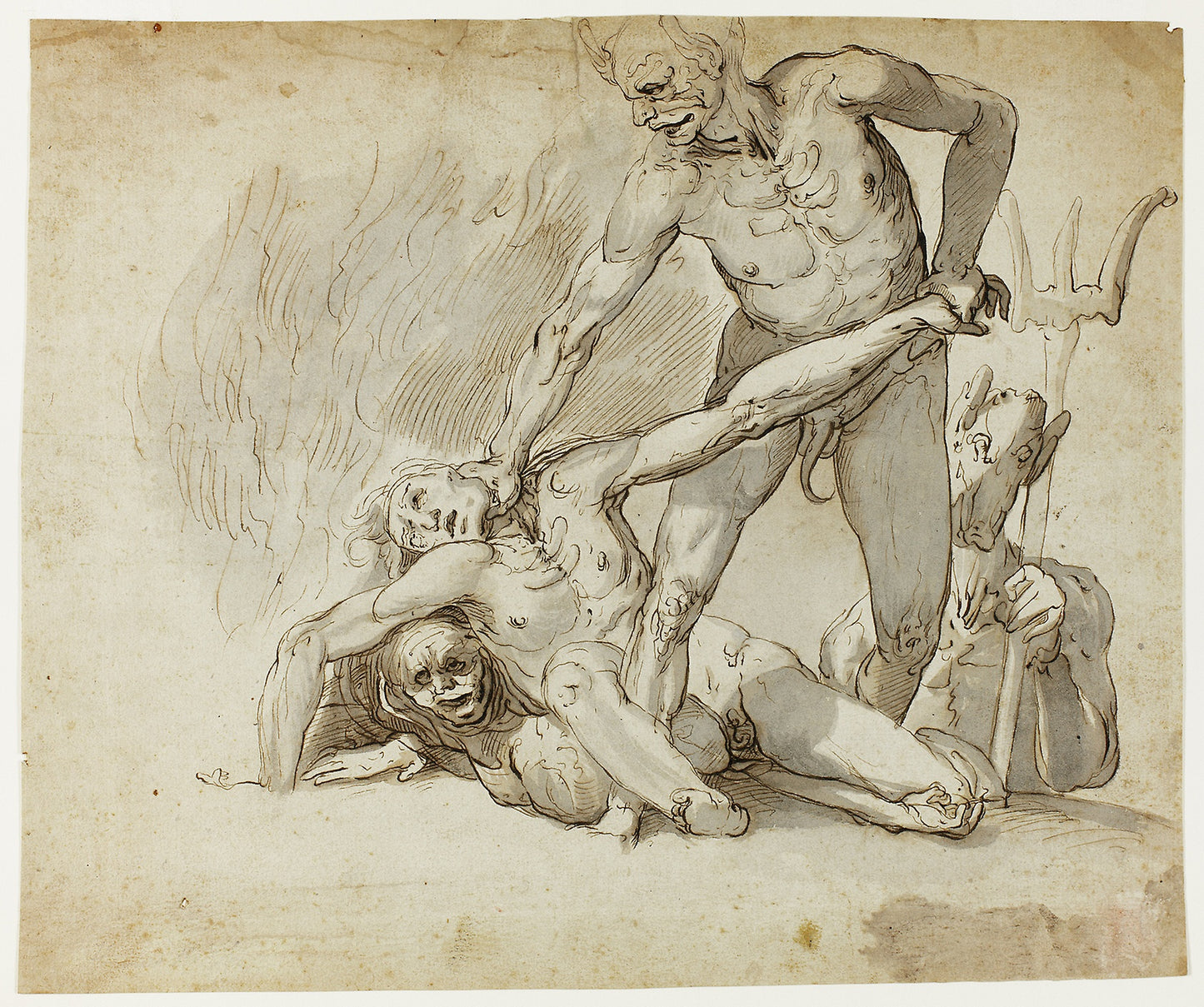 The Damned in Hell - Follower of ,John Hamilton Mortimer, Poster Print Wall Art