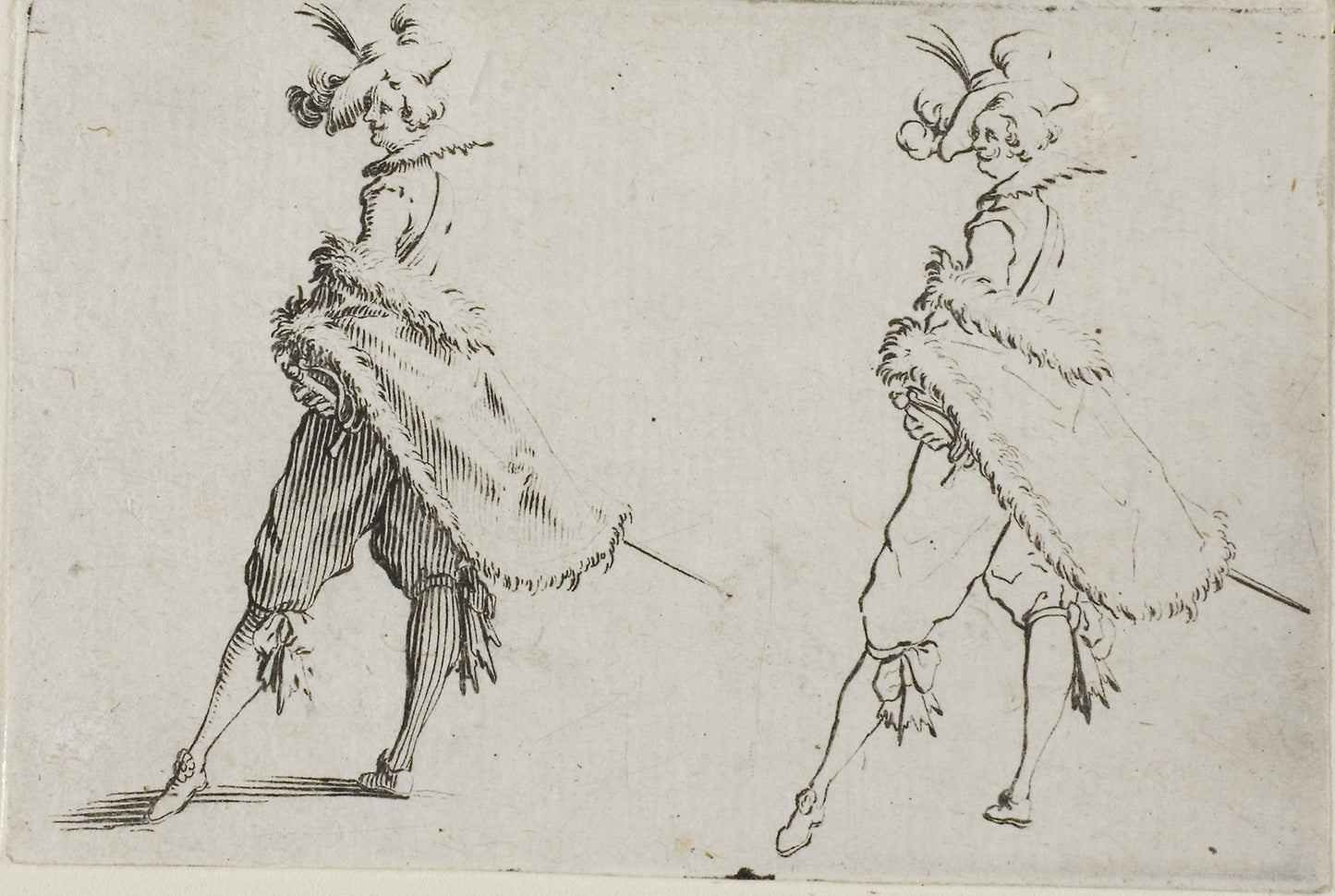 The Gentleman with a Coat, Posing with Hands on Hips, from The Caprices - Jacques Callot, Poster Print Wall Art