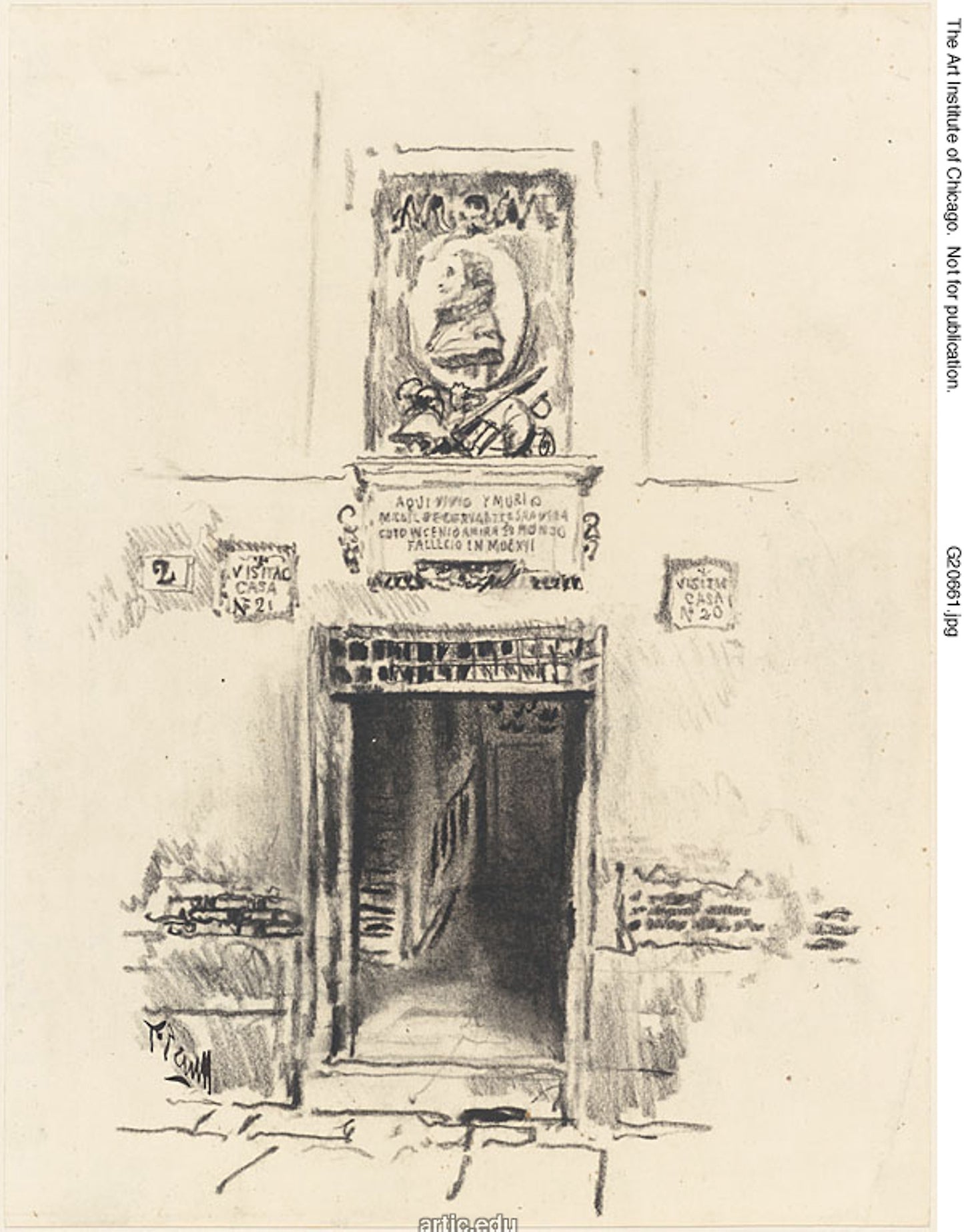 House of Cervantés, Madrid - Joseph Pennell, Poster Print Wall Art