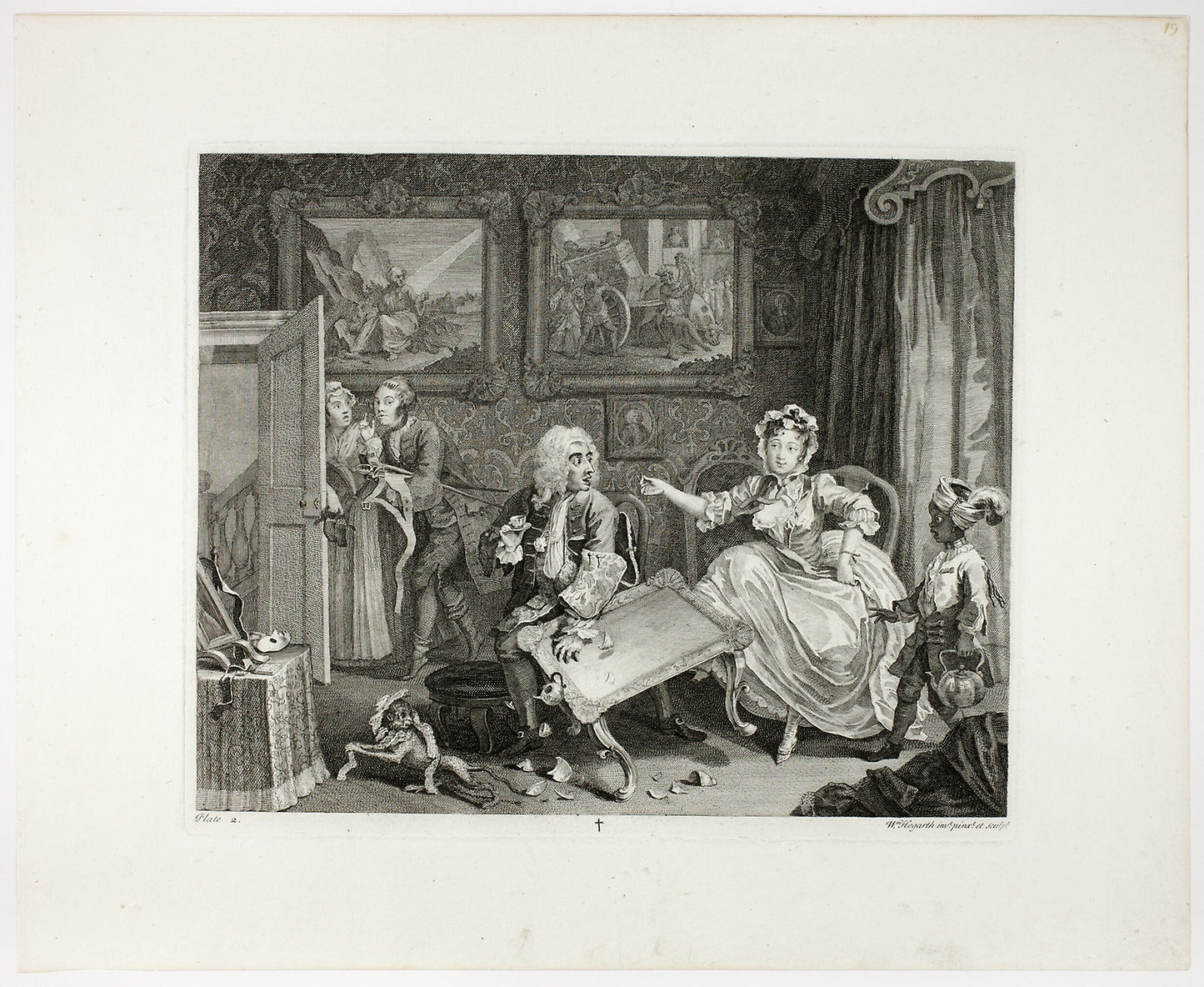 Plate two, from A Harlot's Progress: William Hogarth,16x12"(A3) Poster