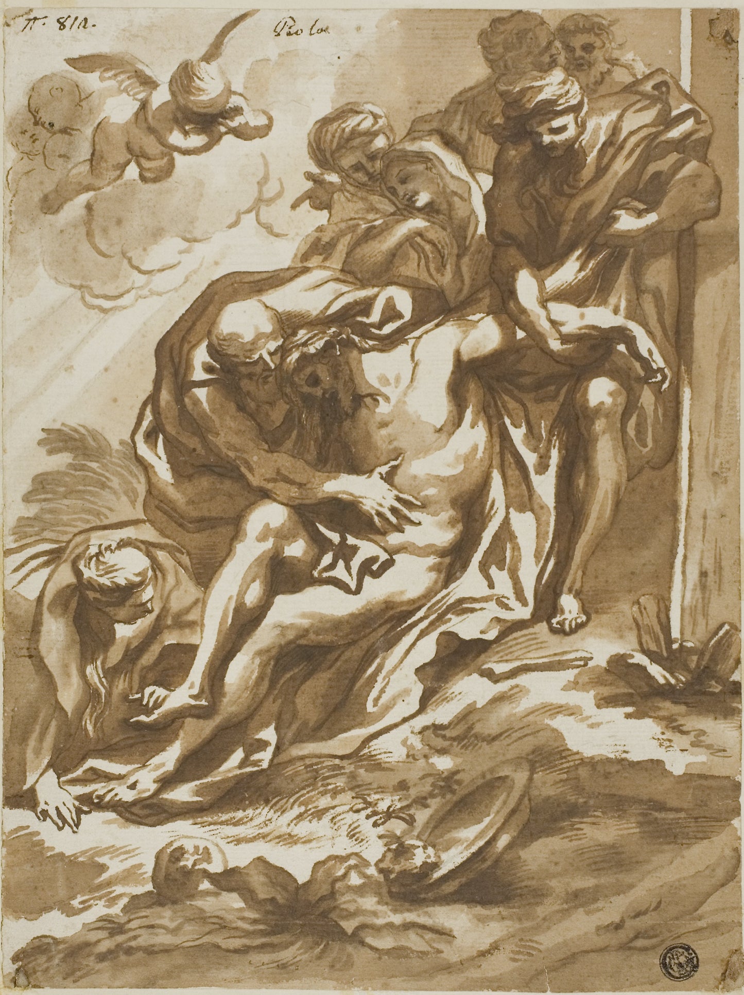 Descent from the Cross - Domenico Piola, Poster Print Wall Art