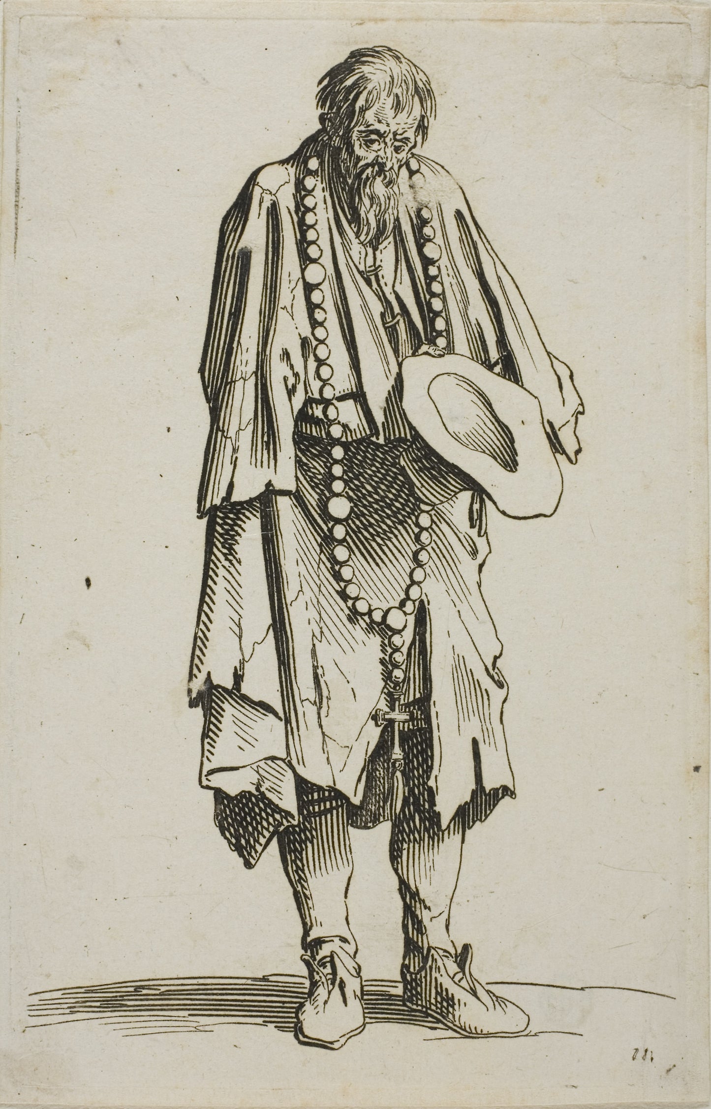 The Beggar with a Rosary, plate eleven from The Beggars - Jacques Callot, Poster Print Wall Art