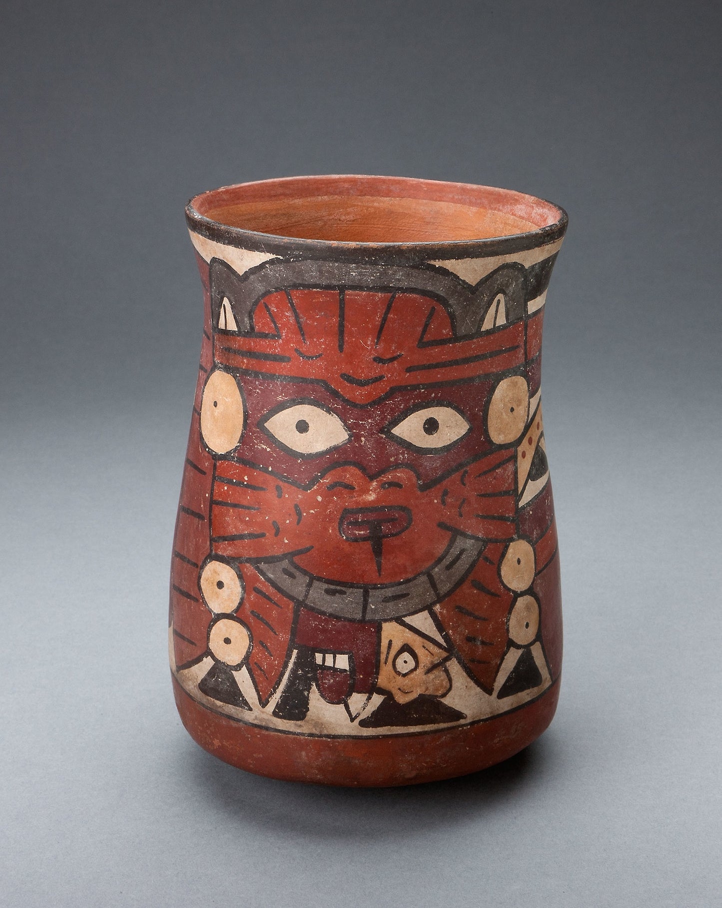 Beaker Depicting a Costumed Performer Holding Decapitated Head - Nazca, Poster Print Wall Art