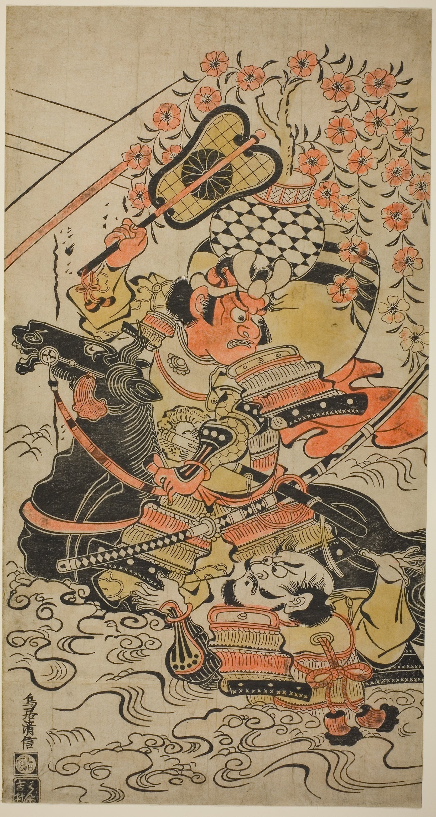 A Battle in Mid-Stream: Torii Kiyonobu I,16x12"(A3) Poster