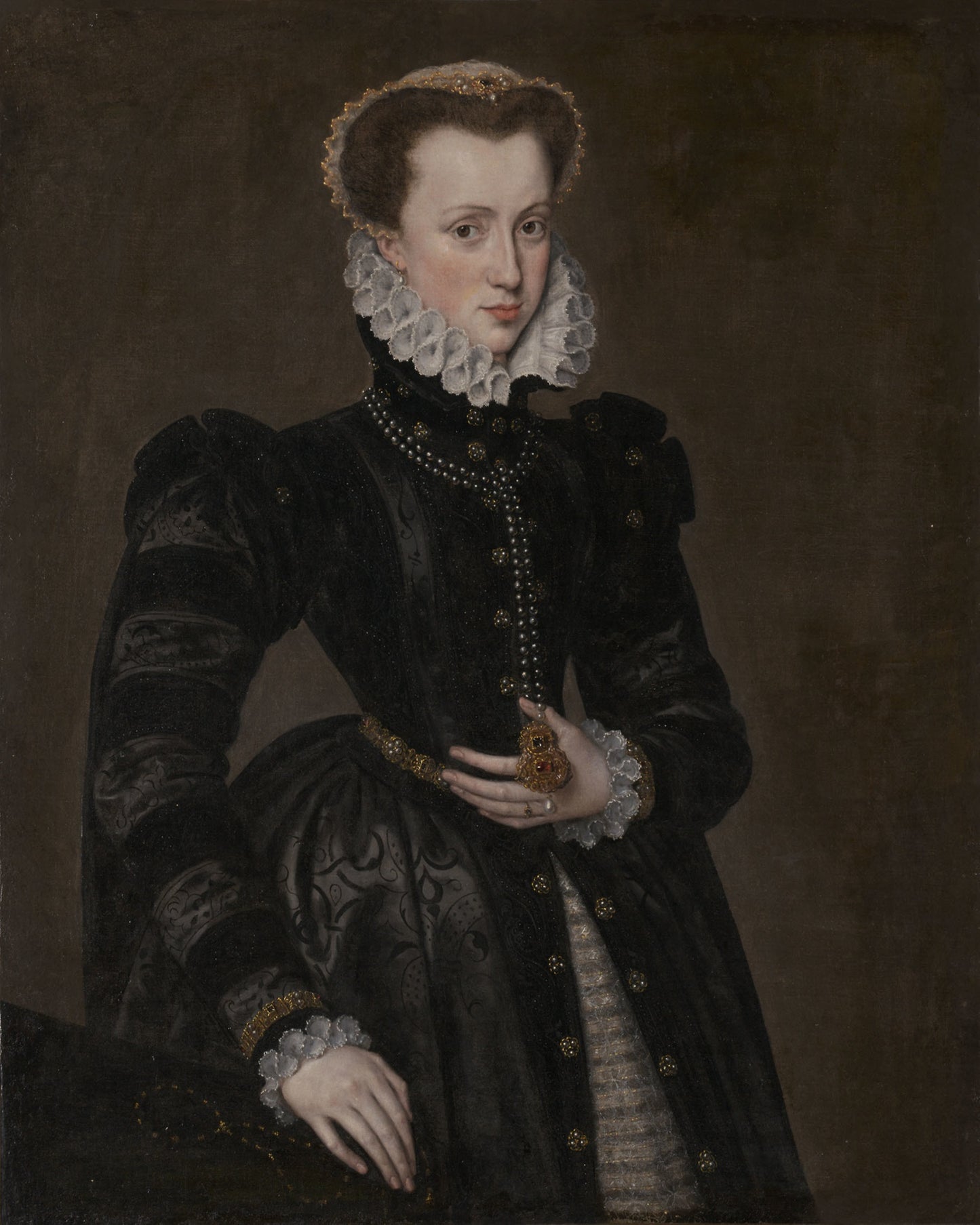 Portrait of a Court Lady - Antonis Mor, follower of, Poster Print Wall Art