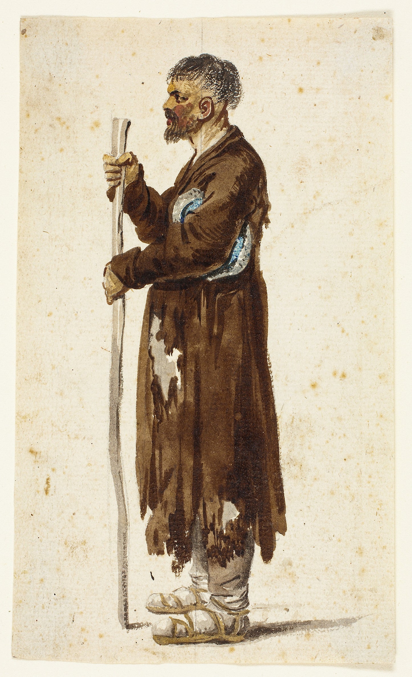 Russian Peasant - possibly Daniel Nikolaus Chodowiecki, Poster Print Wall Art