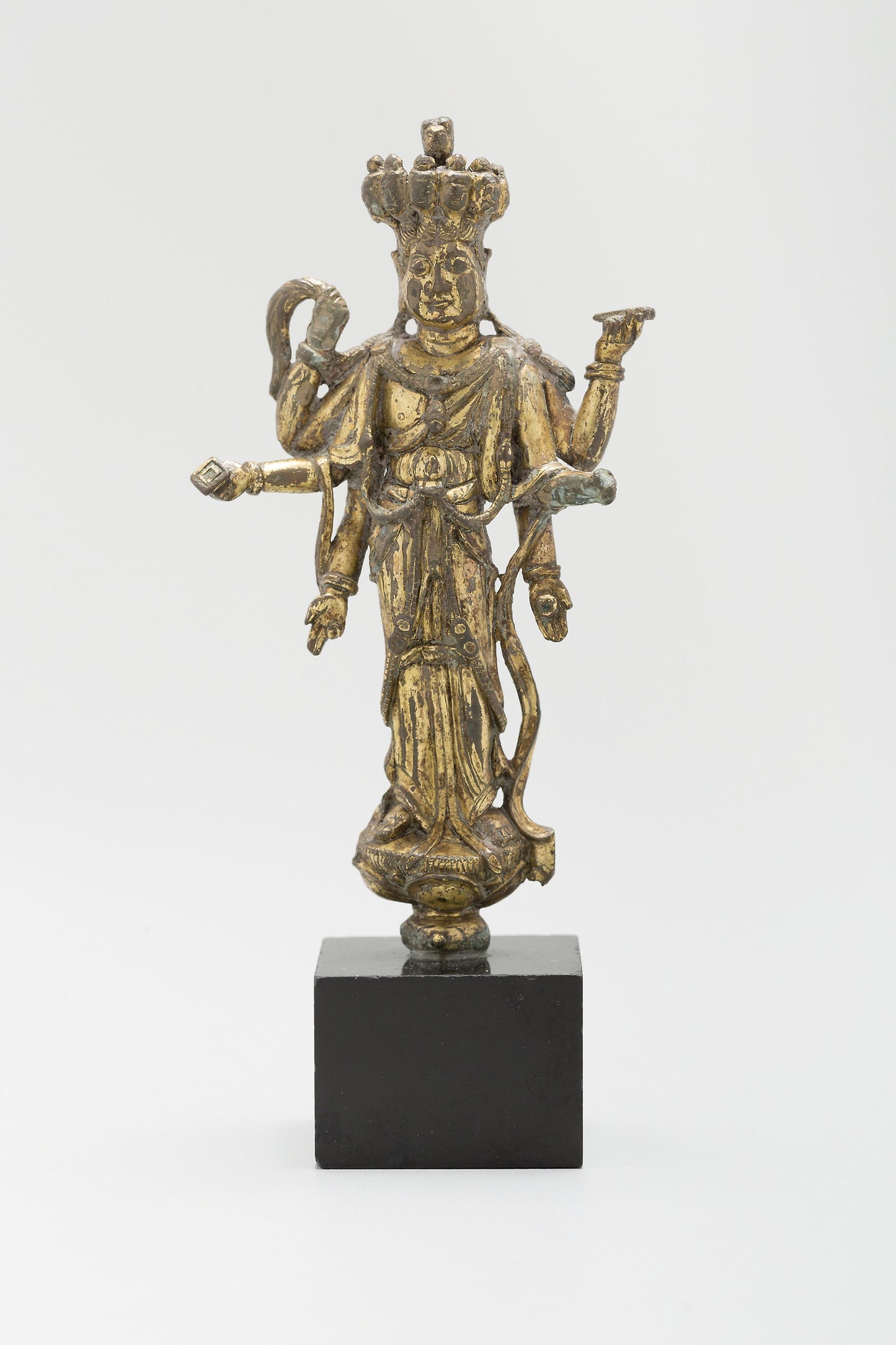 Eleven-Headed and Six-Armed Guanyin (Avalokiteshvara) Standing on a Lotus - China, Poster Print Wall Art