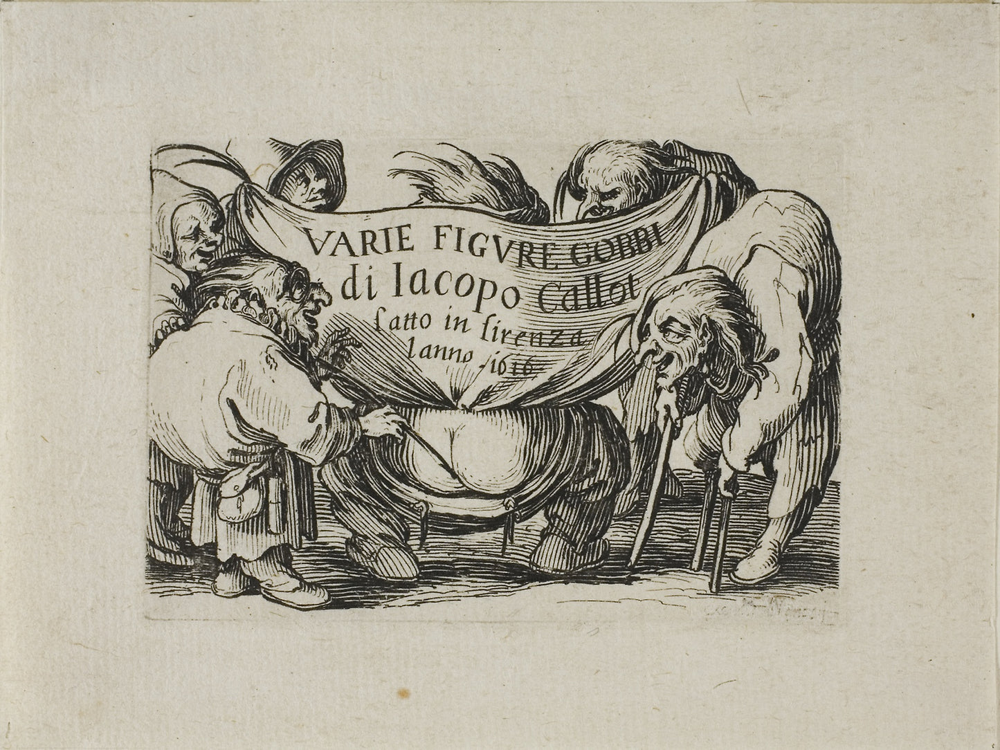 Frontispiece, from Varie Figure Gobbi - Jacques Callot, Poster Print Wall Art