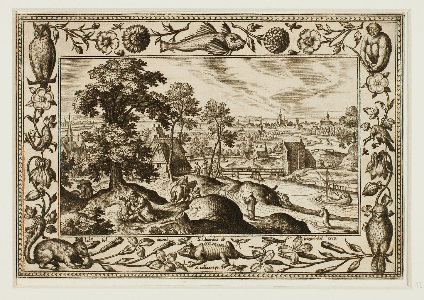 The Parable of the Good Samaritan, from Landscapes with Old and New Testament Scenes and Hunting Scenes: Adriaen Collaert (Flemish, c. 1560–1618) , Poster Print Wall Art