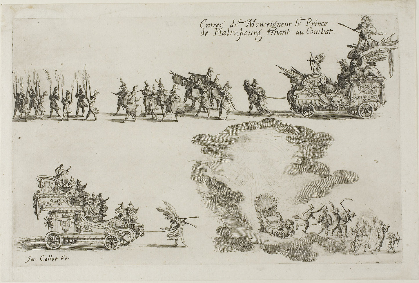 Entry of the Monseigneur the Prince of Phalsbourg, Defender in the Combat, from The Combat at the Barrier - Jacques Callot, Poster Print Wall Art