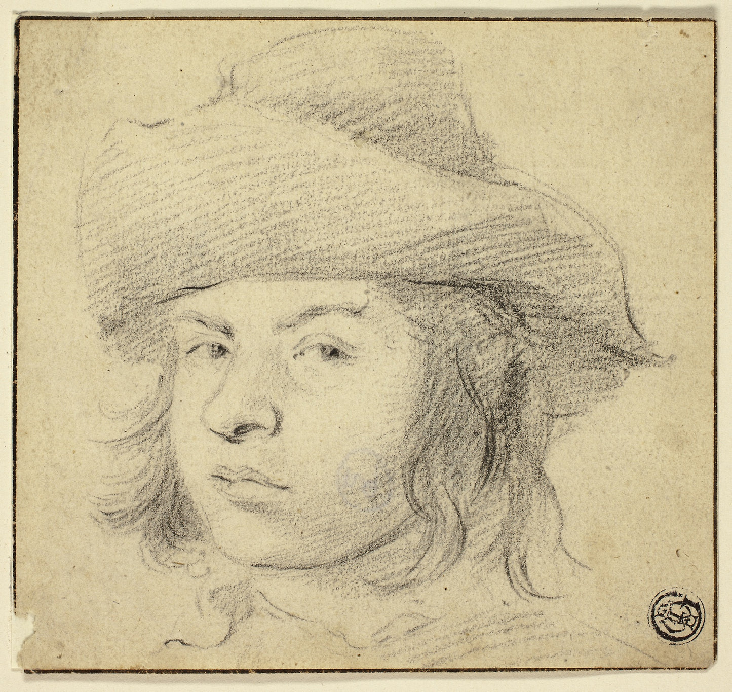 Bust of Young Man with Hat - Attributed to Cornelis Visscher, Poster Print Wall Art