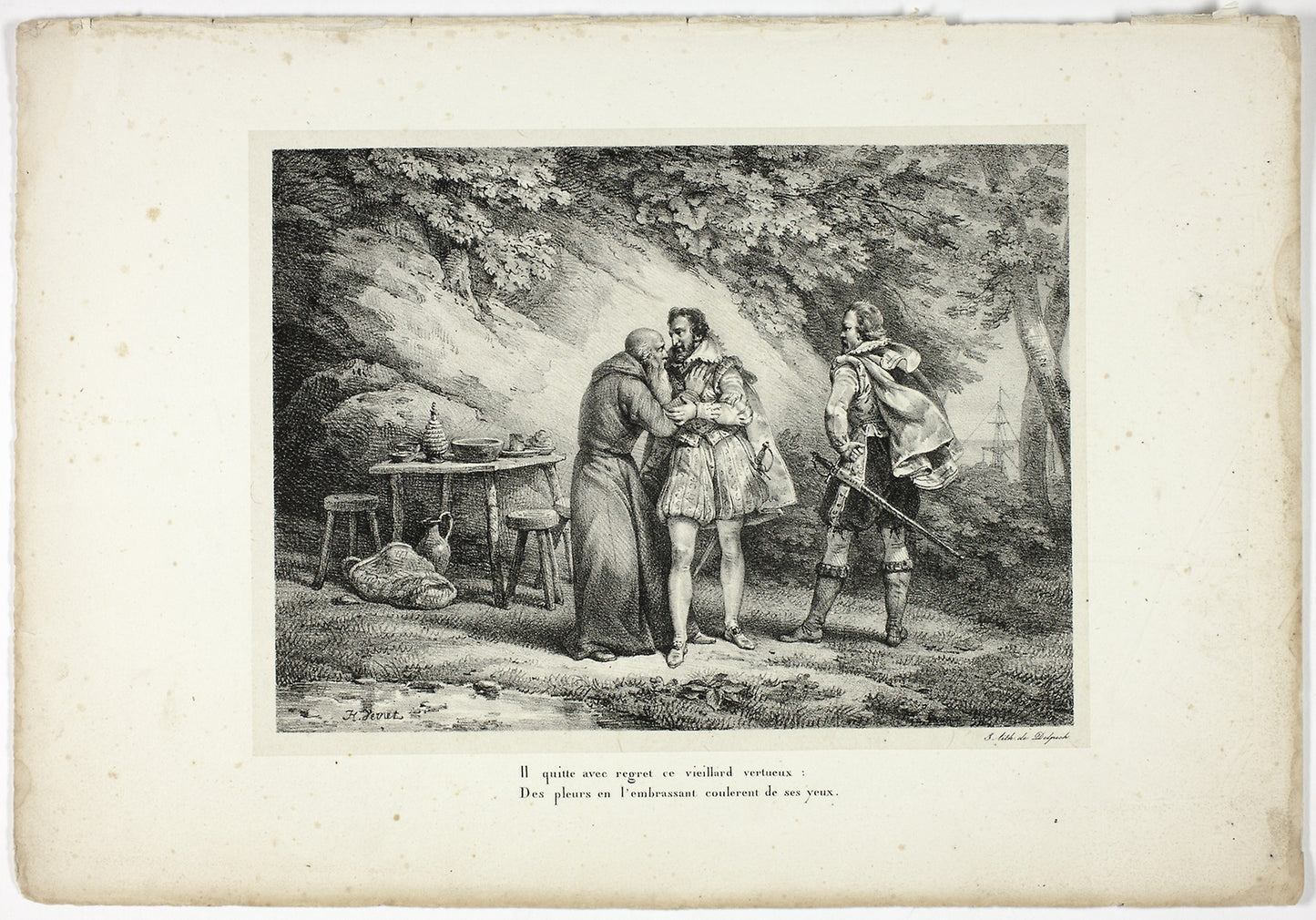 Il quitte avec regret ce vieillard vertueux... - Horace Vernet (French, 1789-1863), Poster Print Wall Art