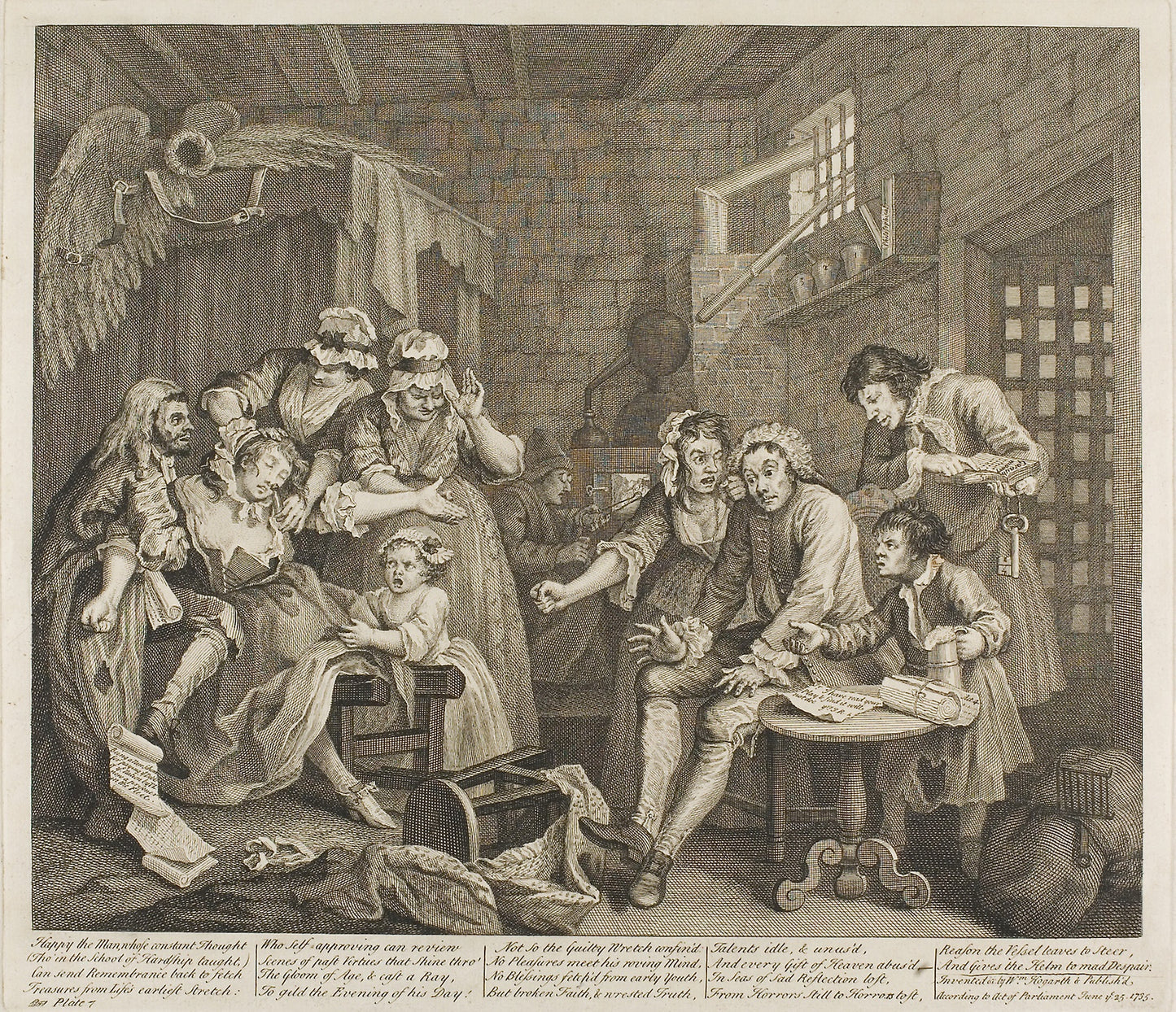 Plate Seven, from A Rake's Progress: William Hogarth,16x12"(A3) Poster