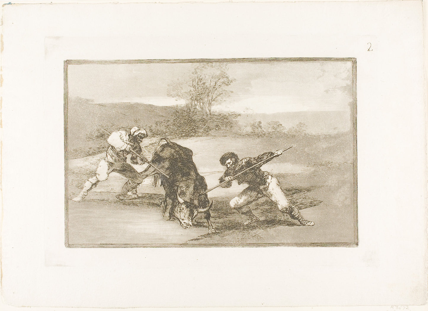 Another way of hunting on foot, plate two from The Art of Bullfighting - Francisco José de Goya y Lucientes, Poster Print Wall Art