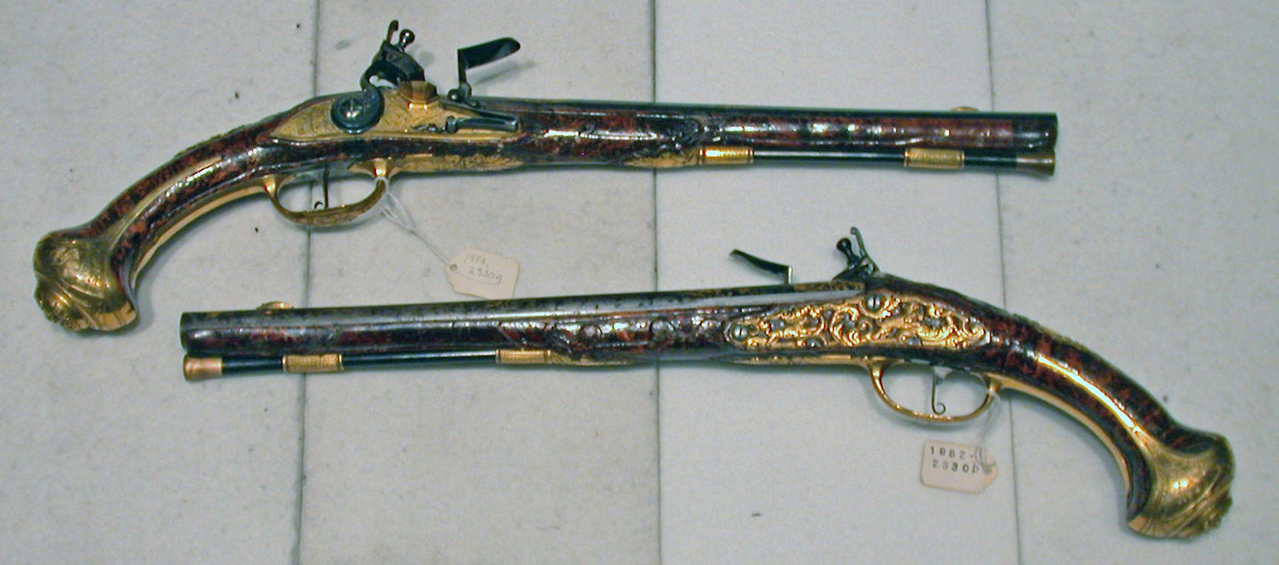 Pair of Flintlock Holster Pistols - Austrian, Poster Print Wall Art