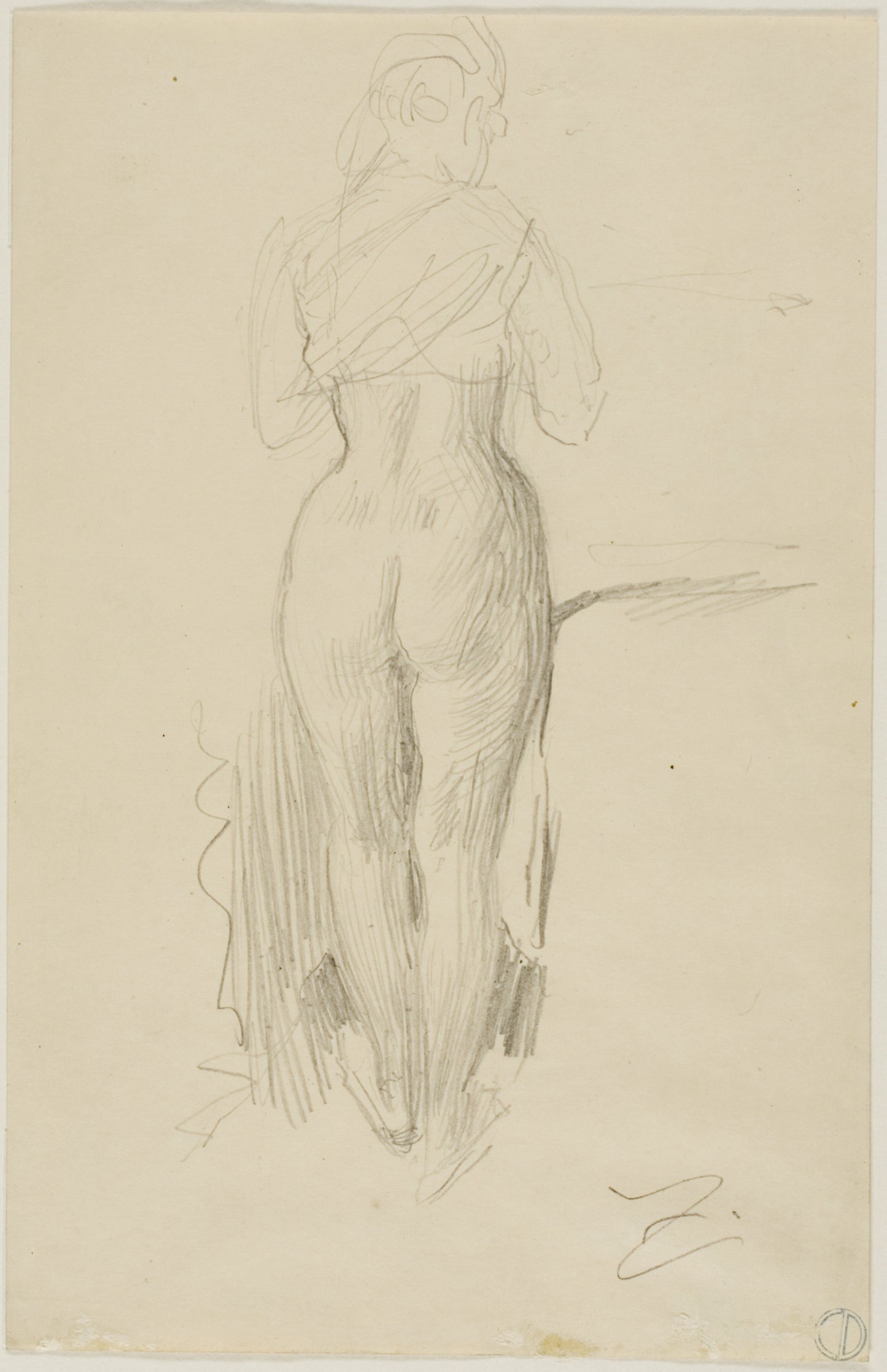 Standing Female Figure Seen from Behind - Anders Zorn, Poster Print Wall Art
