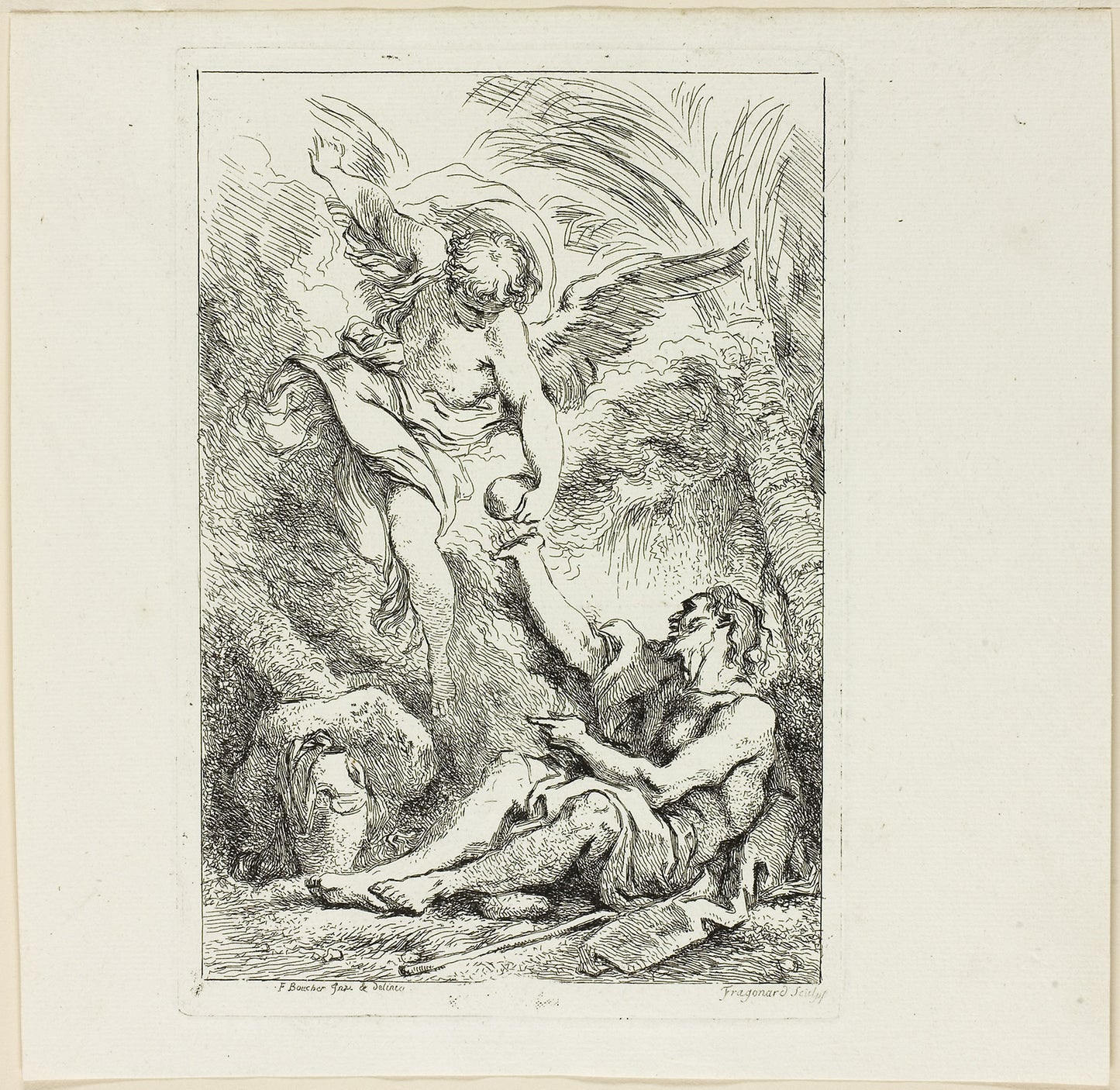 Hermit Saint in the Desert - Jean Honoré Fragonard, Poster Print Wall Art