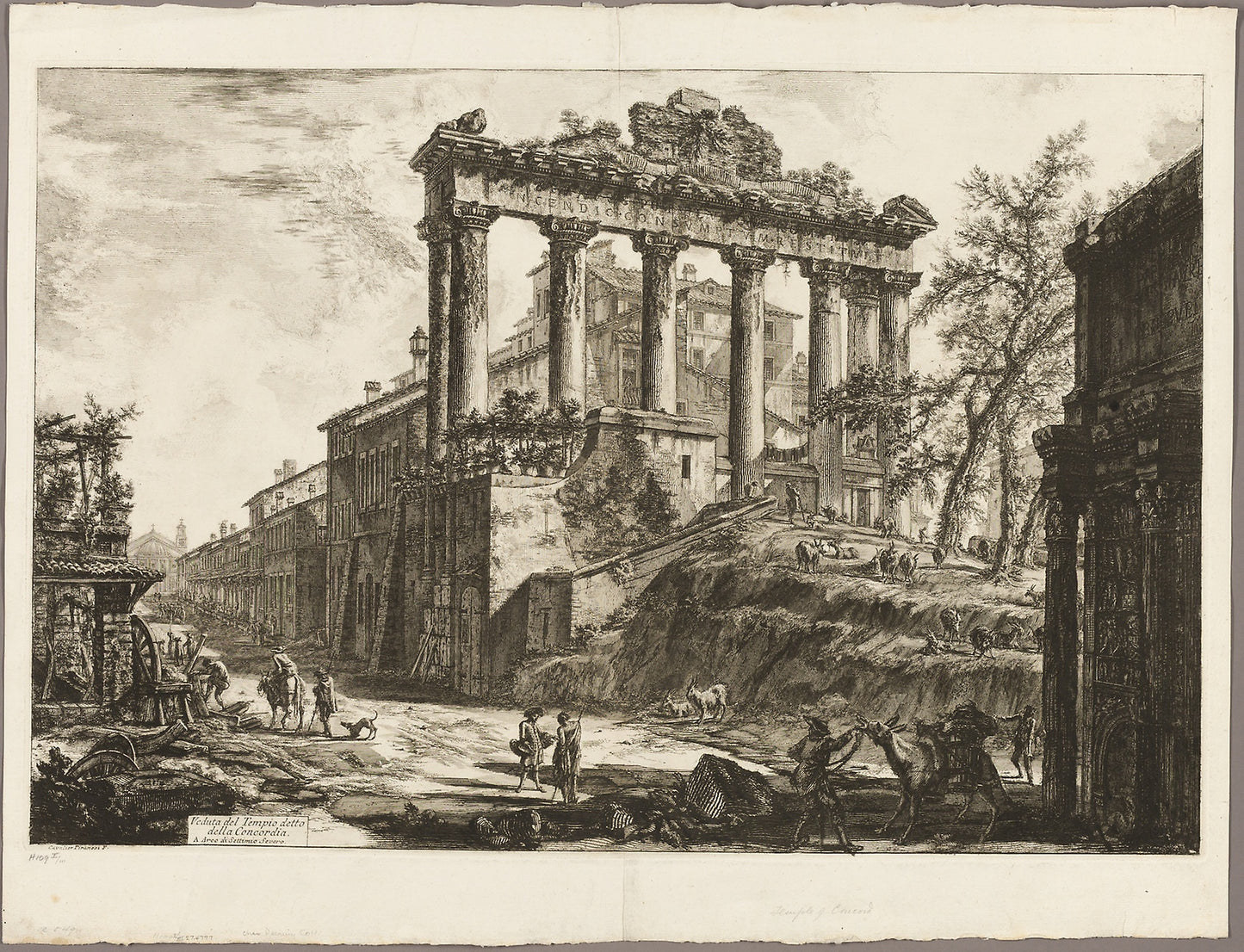 View of the So-Called Temple of Concord, from Views of Rome - Giovanni Battista Piranesi (Italian, 1720-1778), Poster Print Wall Art