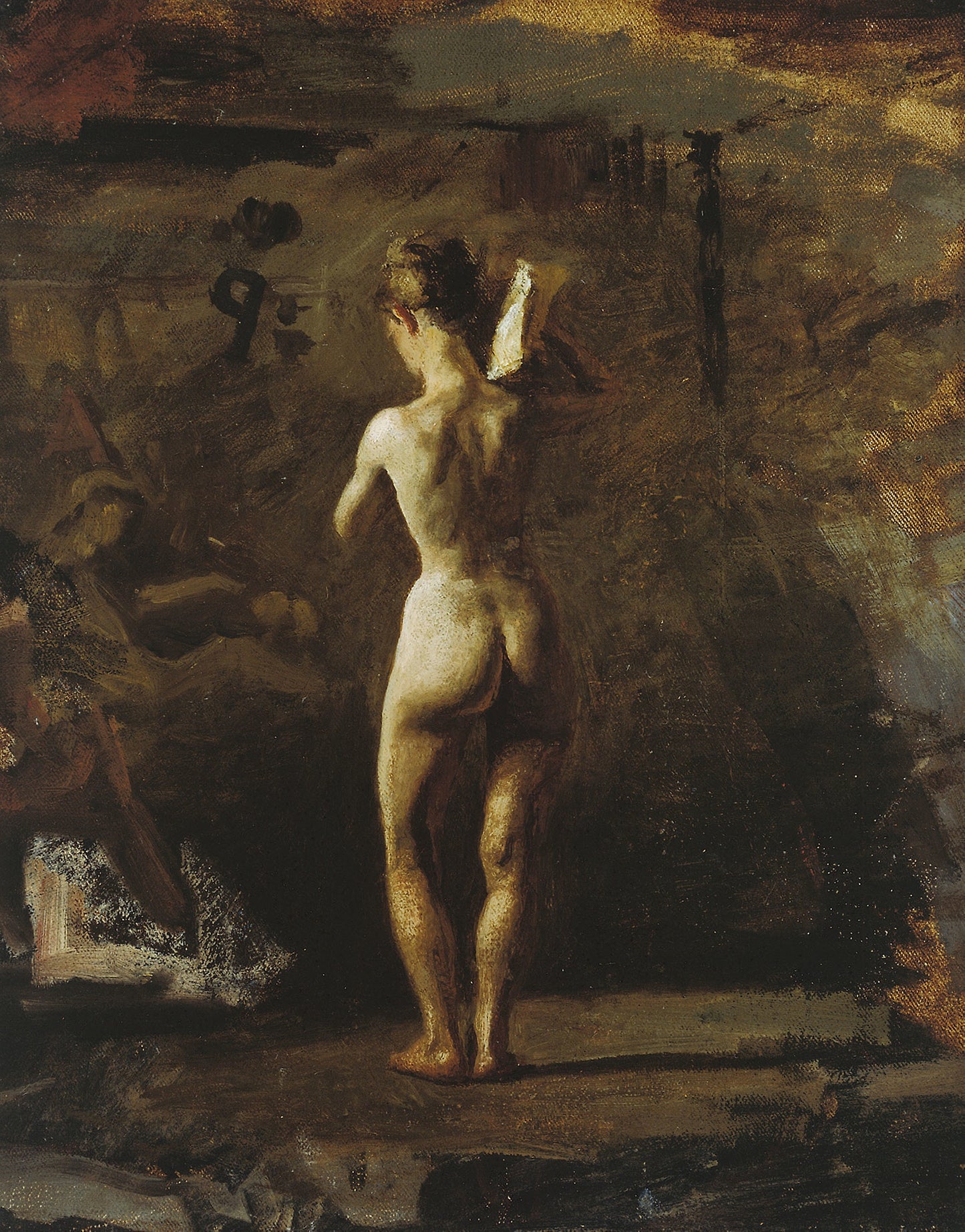 Study for "William Rush Carving His Allegorical Figure of the Schuylkill River" - Thomas Eakins, Poster Print Wall Art