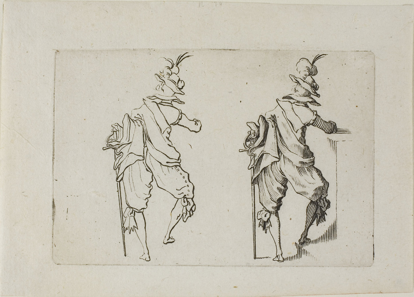 The Man Seen from the Back with a Large Sword, from The Caprices - Jacques Callot, Poster Print Wall Art