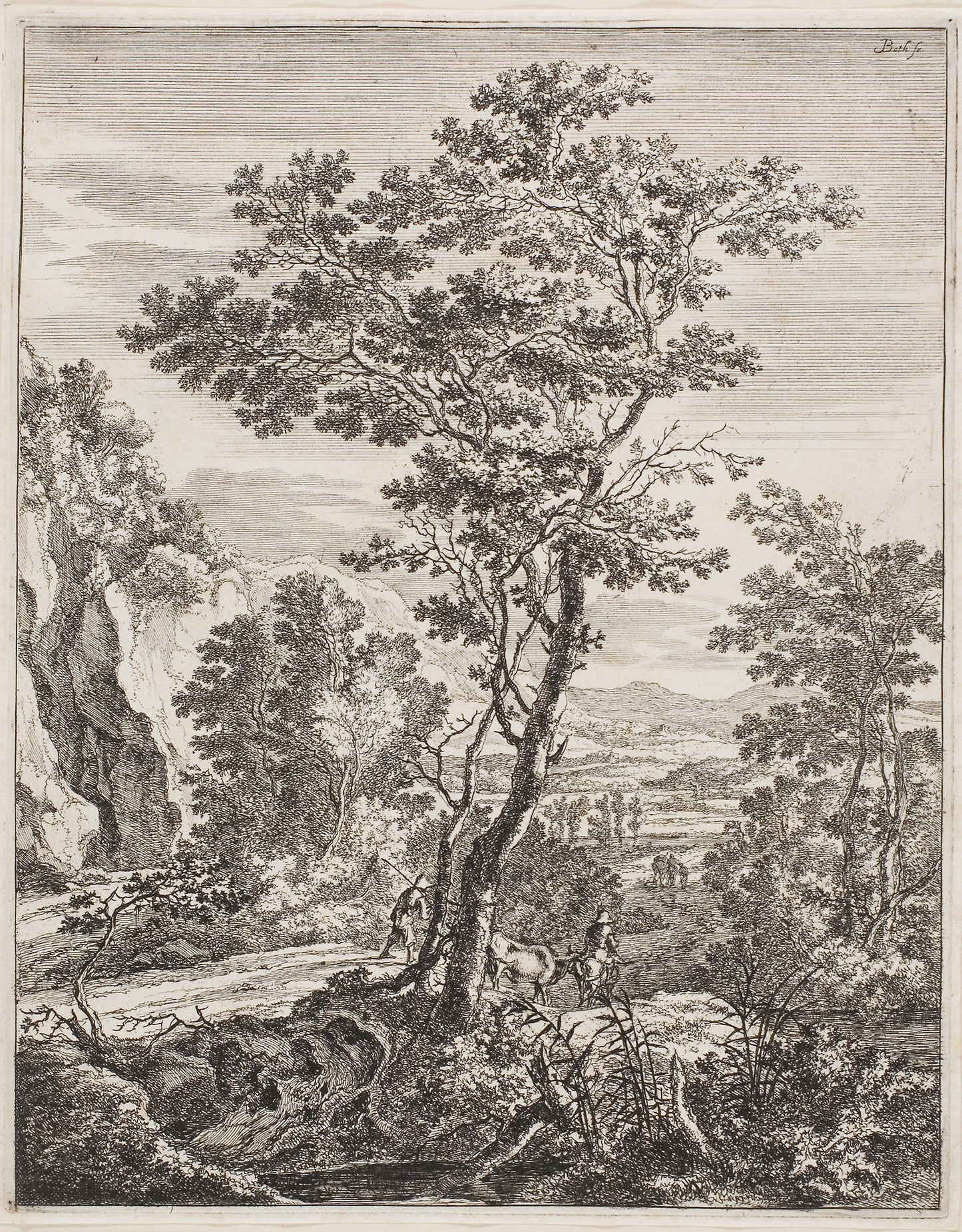 The Large Tree, from Upright Italian Landscapes - Jan Both, Poster Print Wall Art