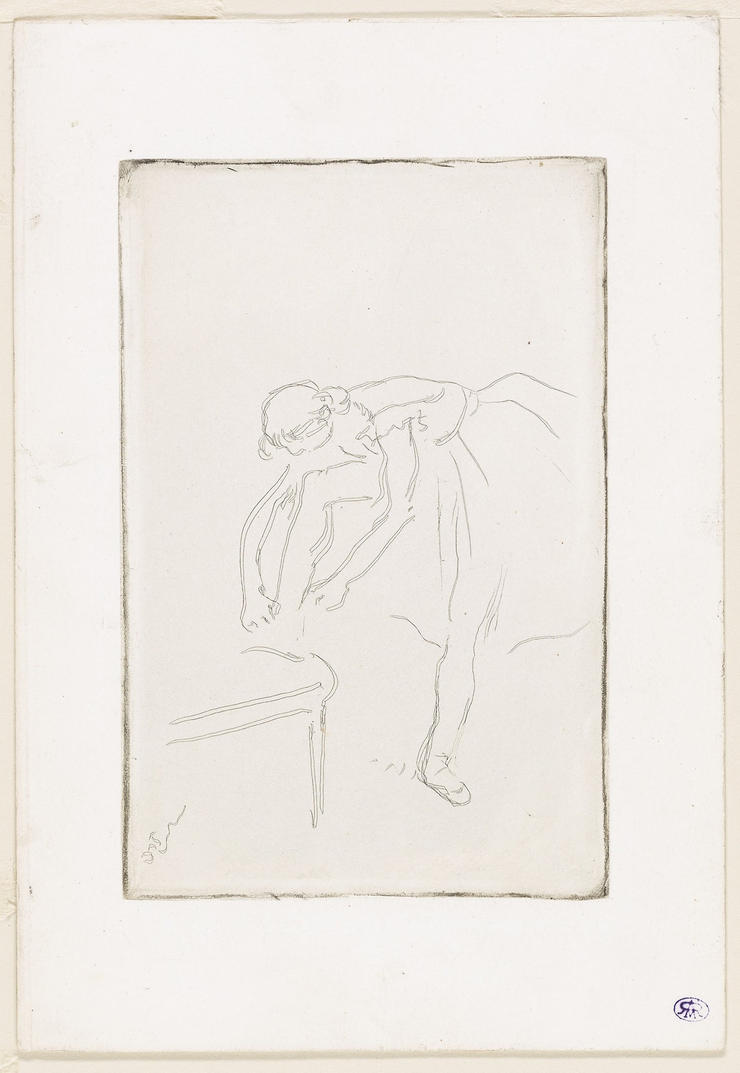 Dancer Putting on Her Shoe: Edgar Degas,16x12"(A3) Poster