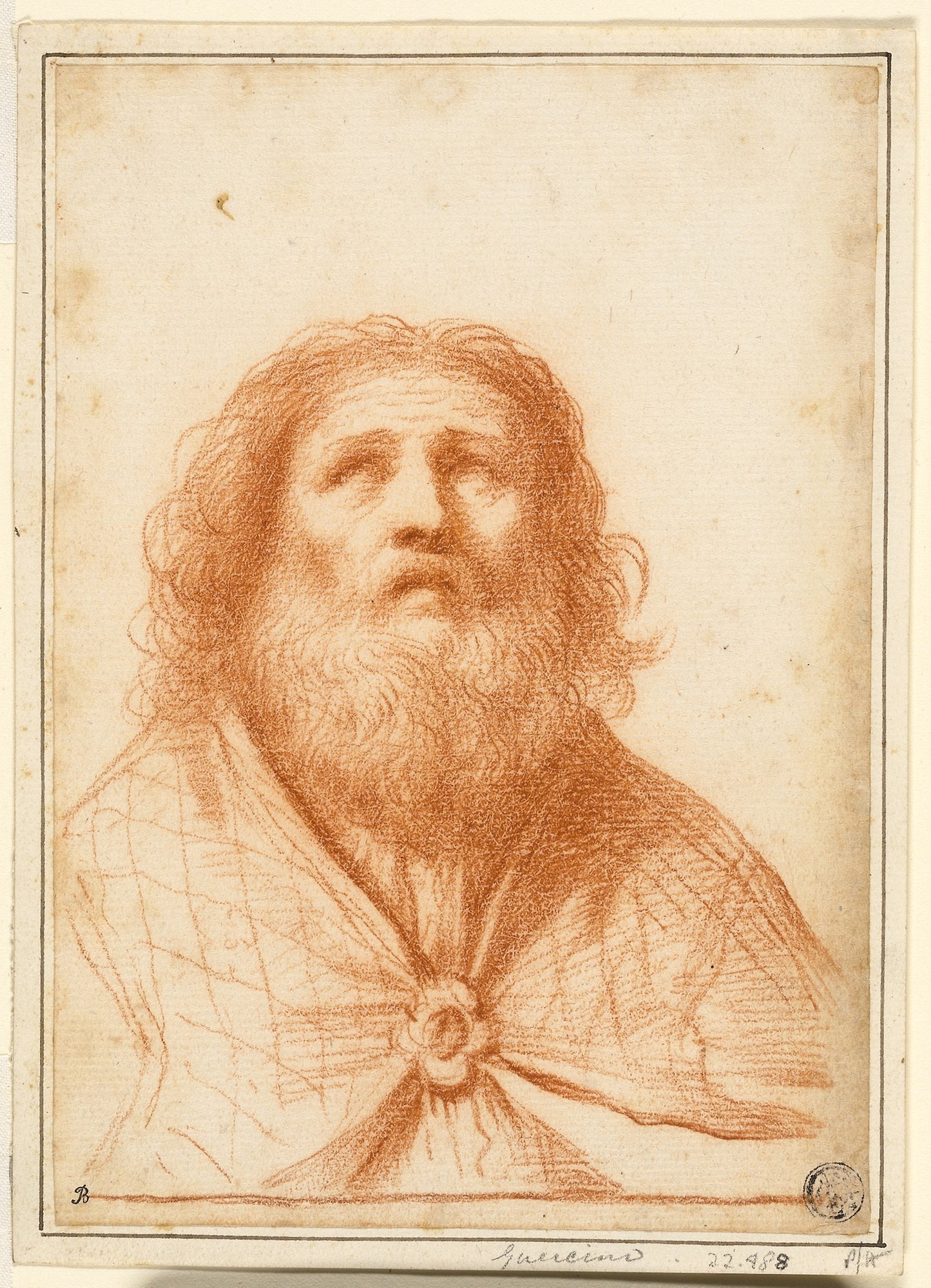 Bust of Saint or High Priest - Attributed to Guercino, Poster Print Wall Art