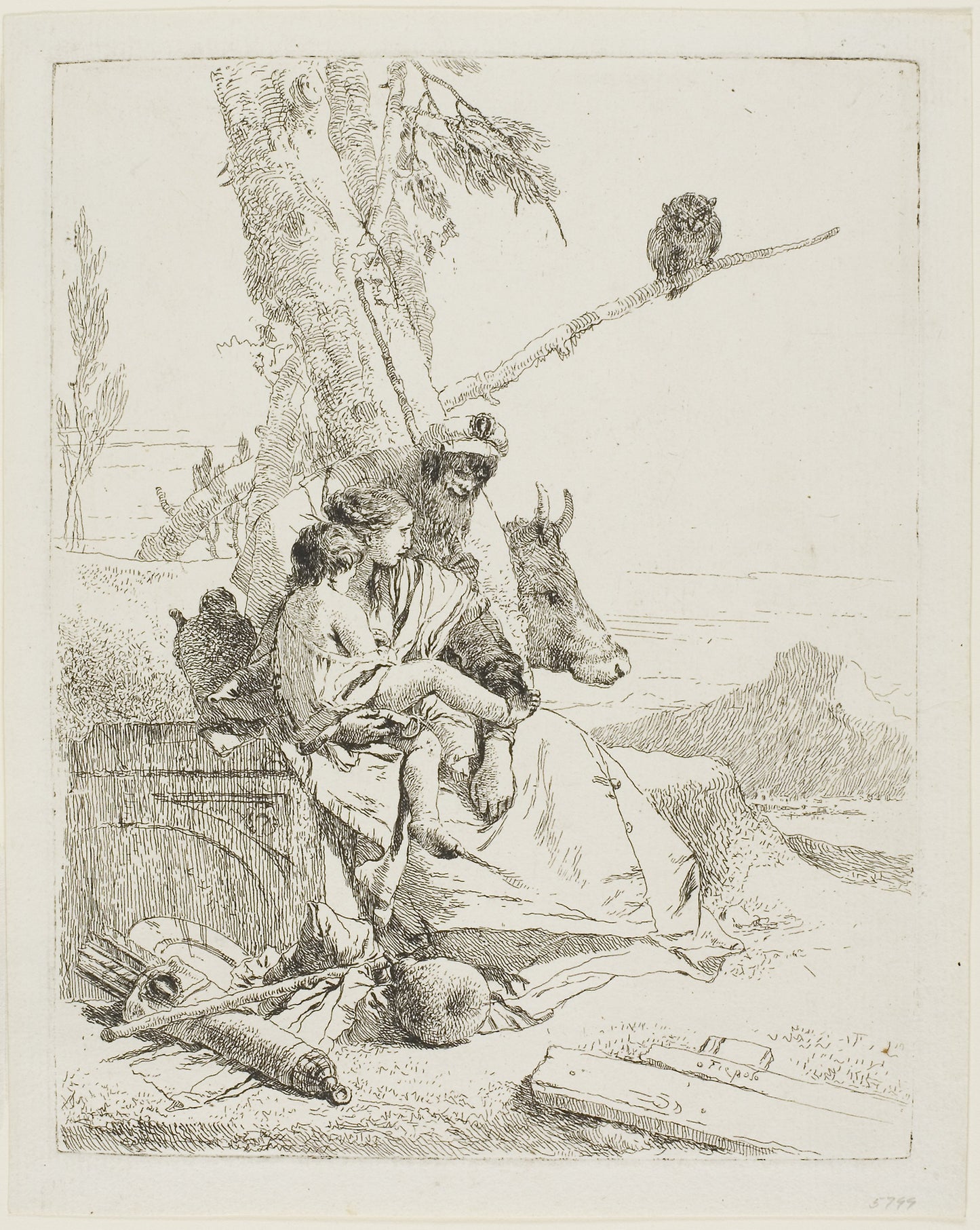 The Family of the Oriental Peasant, from Scherzi - Giambattista Tiepolo, Poster Print Wall Art