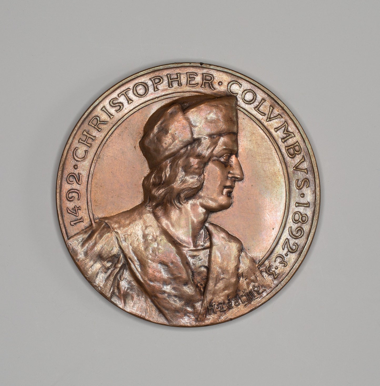 Two Medals Depicting Columbus - Artist unknown, Poster Print Wall Art