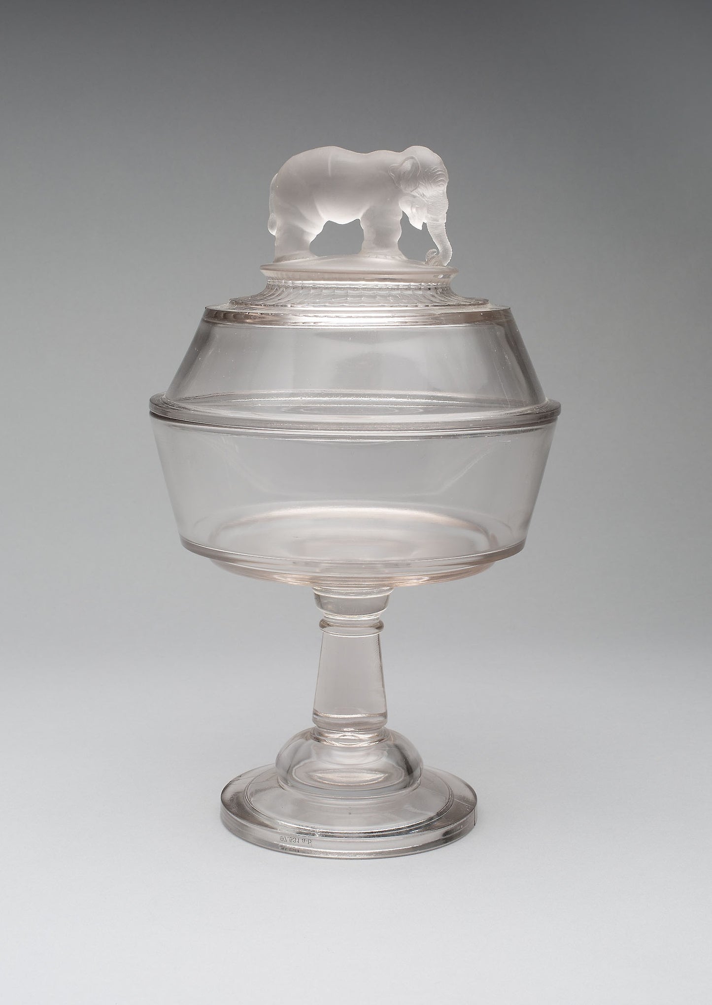 Jumbo/Elephant pattern covered compote on pedestal - Attributed to Canton Glass Company, Poster Print Wall Art