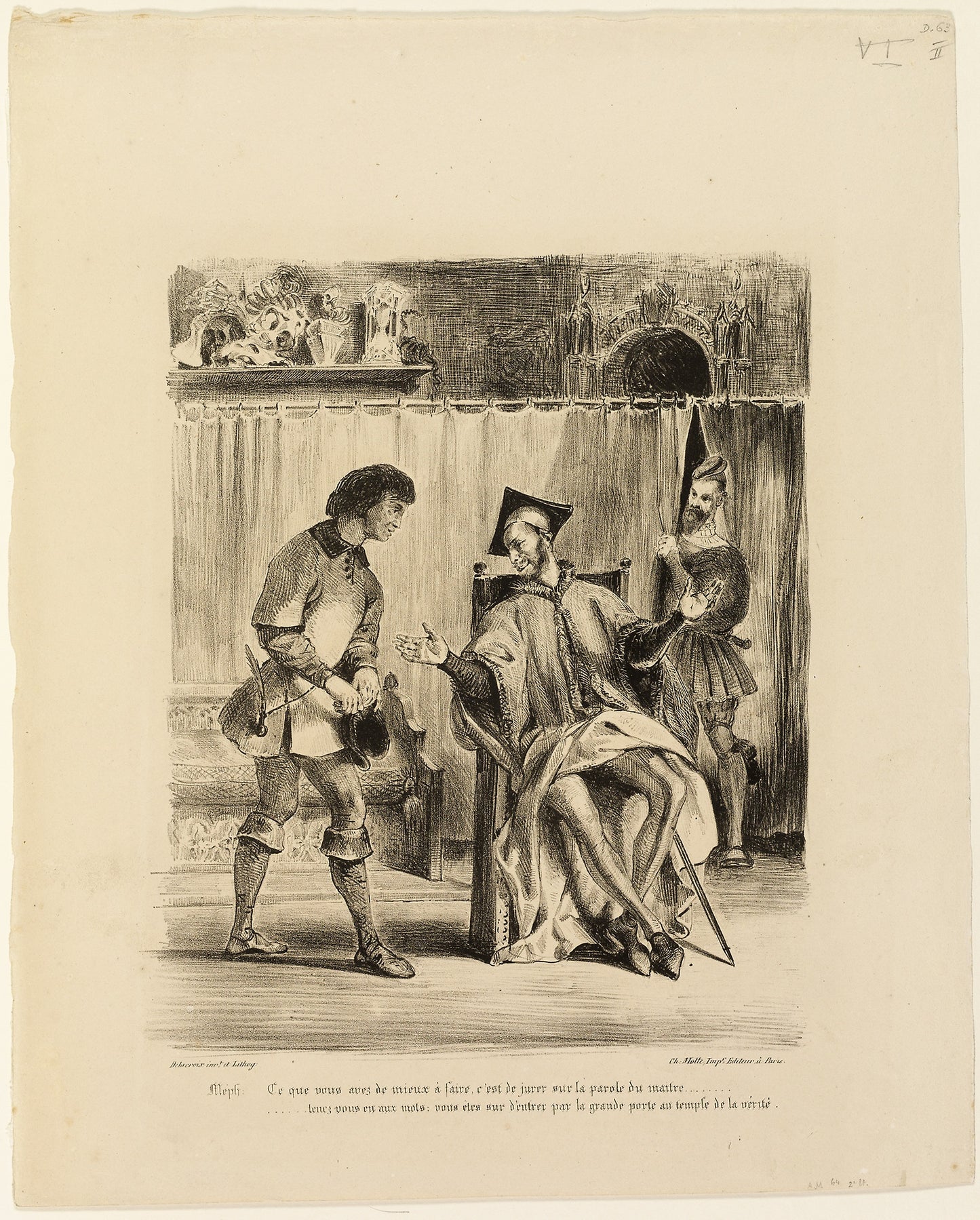 Mephistopheles Receiving the Student - Eugène Delacroix, Poster Print Wall Art