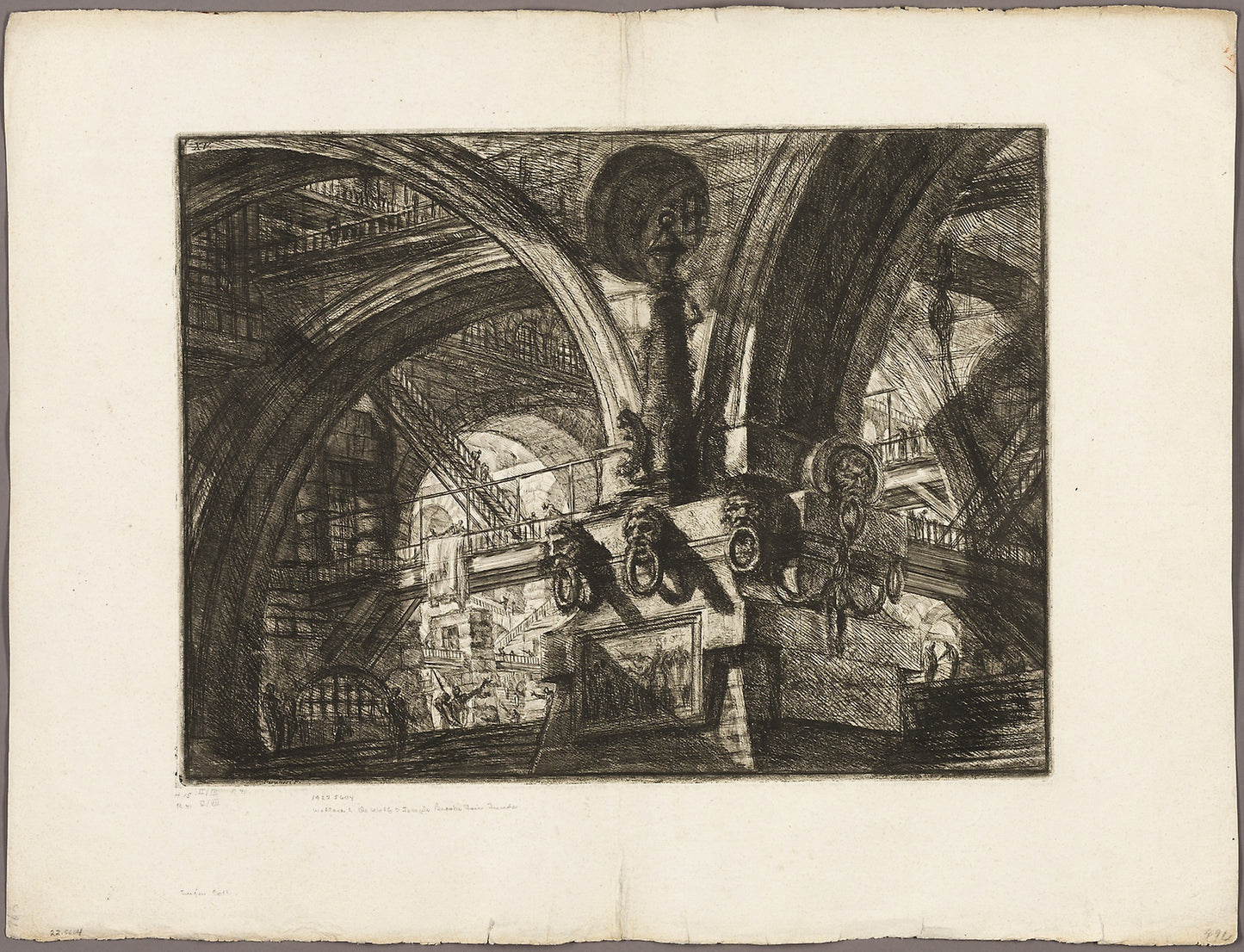 The Pier with a Lamp, plate 15 from Imaginary Prisons - Giovanni Battista Piranesi, Poster Print Wall Art