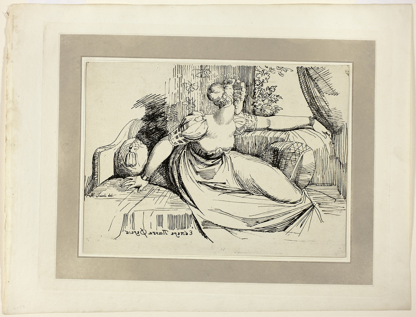 A Woman Sitting - the Window (“Evening Thou Bringest All”), from the first issue of Specimens of Polyautography - Henry Fuseli (Swiss, active in England, 1741-1825), Poster Print Wall Art