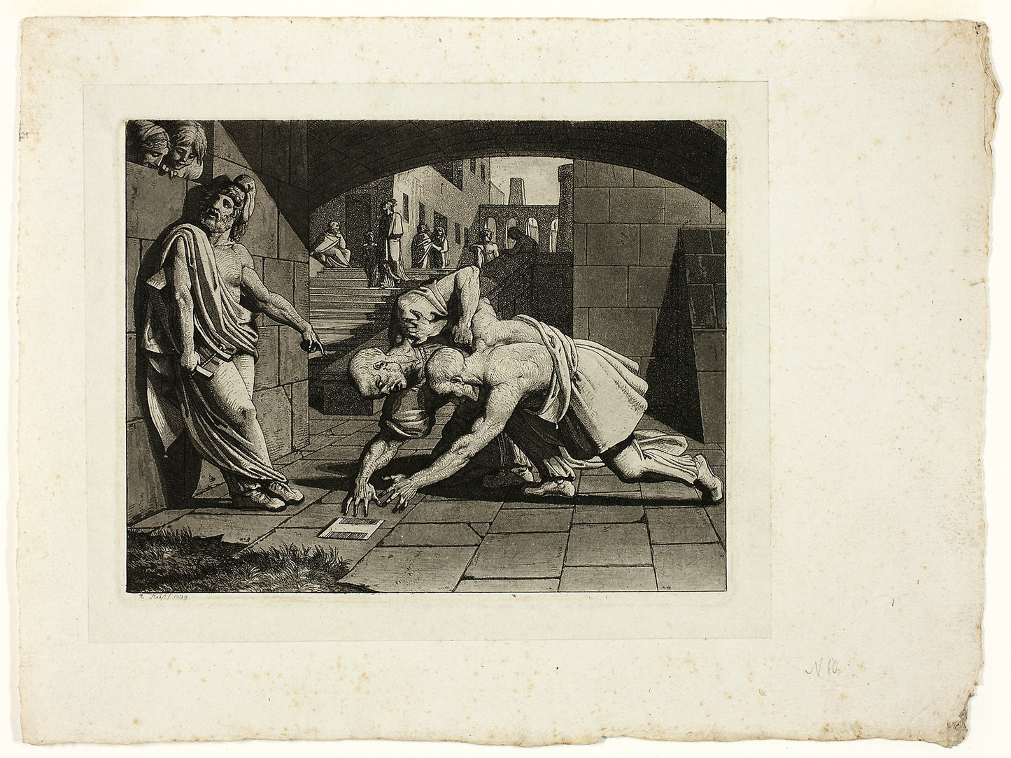 The Two Bald Men Fighting Over a Comb - Carl Russ, Poster Print Wall Art