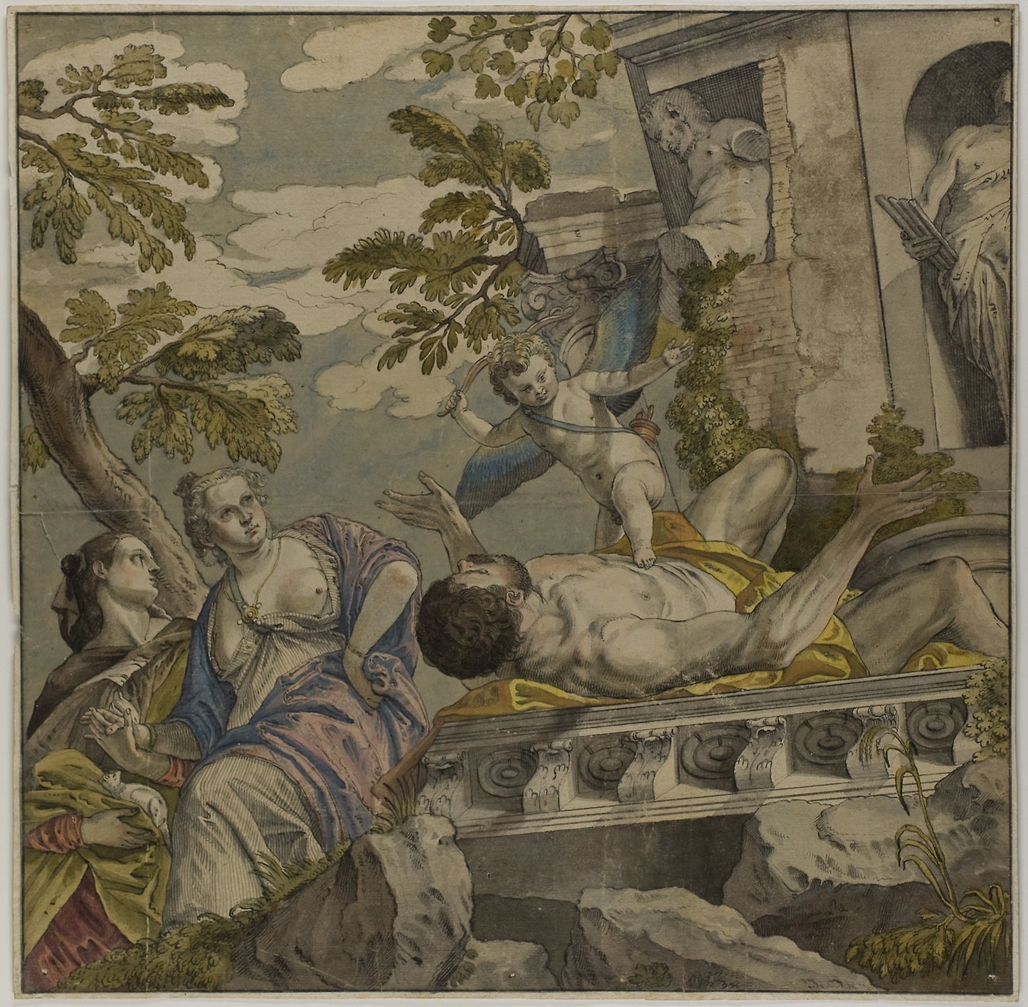 Allegory of Love - Scorn - after Paolo Caliari, called Veronese, Poster Print Wall Art