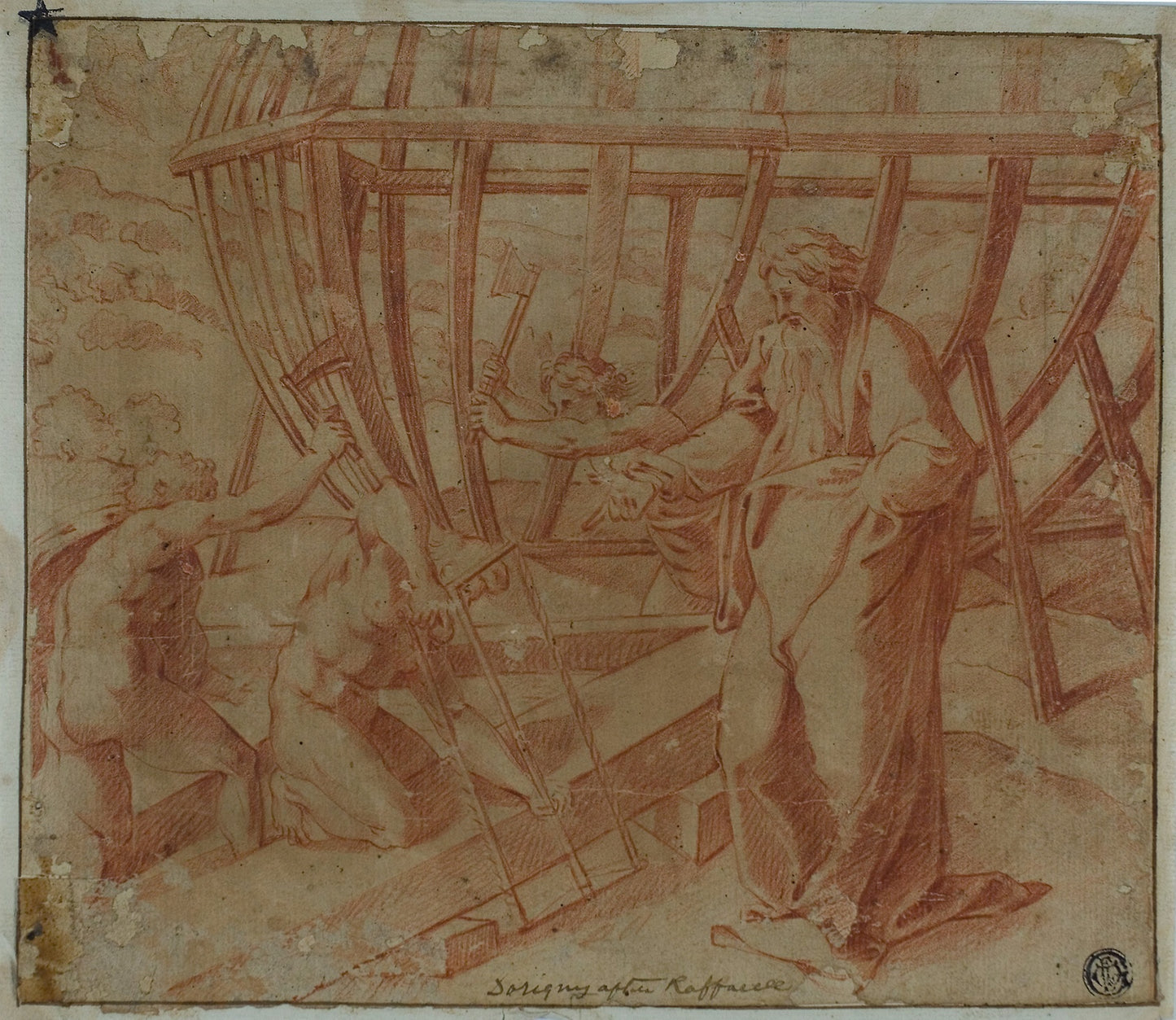 Noah Supervising Construction of the Ark - Attributed to Nicolas Dorigny (French, 1658-1746), Poster Print Wall Art