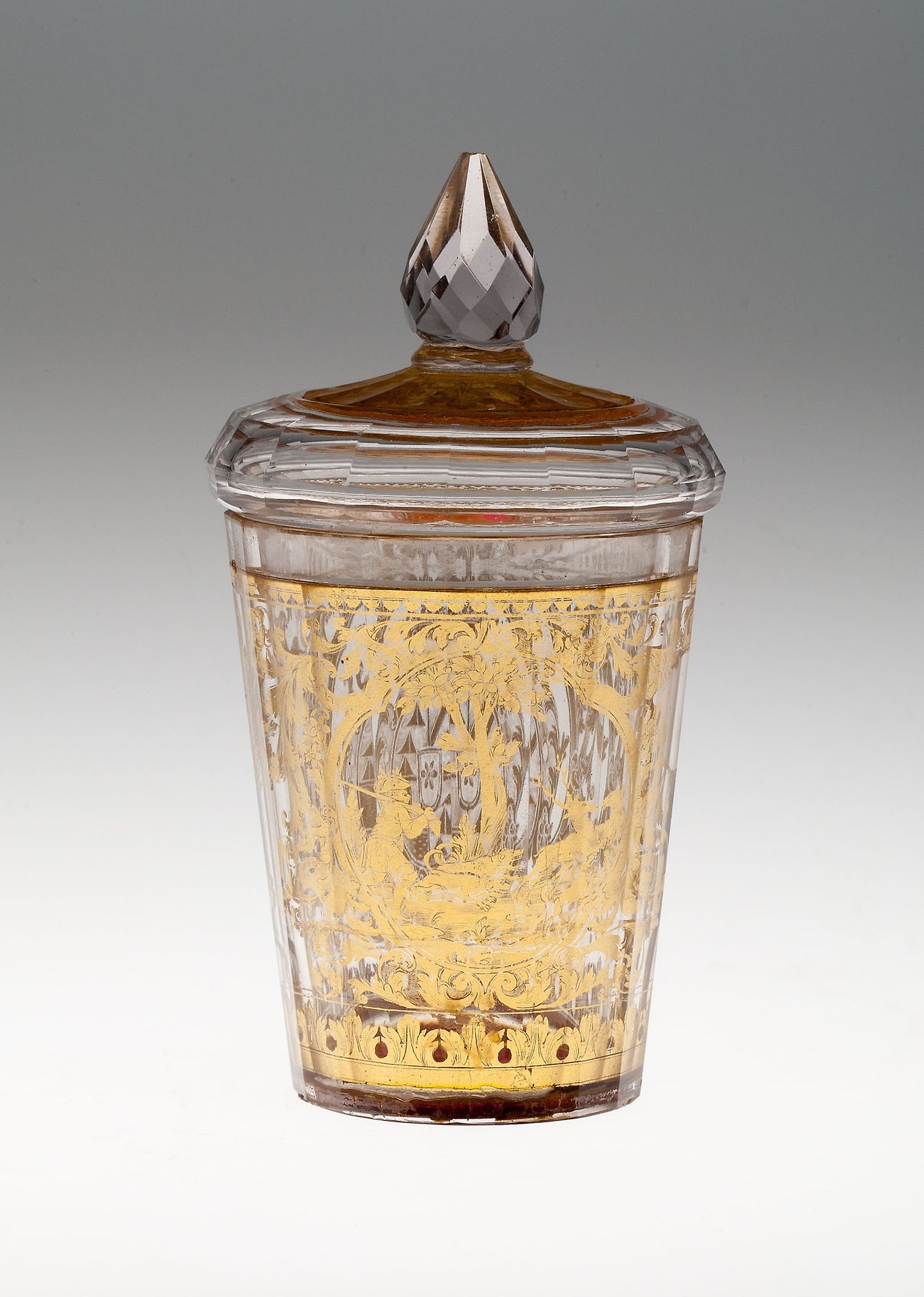 Covered Beaker with Coat of Arms and Hunting Scene - Bohemia, Czech Republic, Poster Print Wall Art