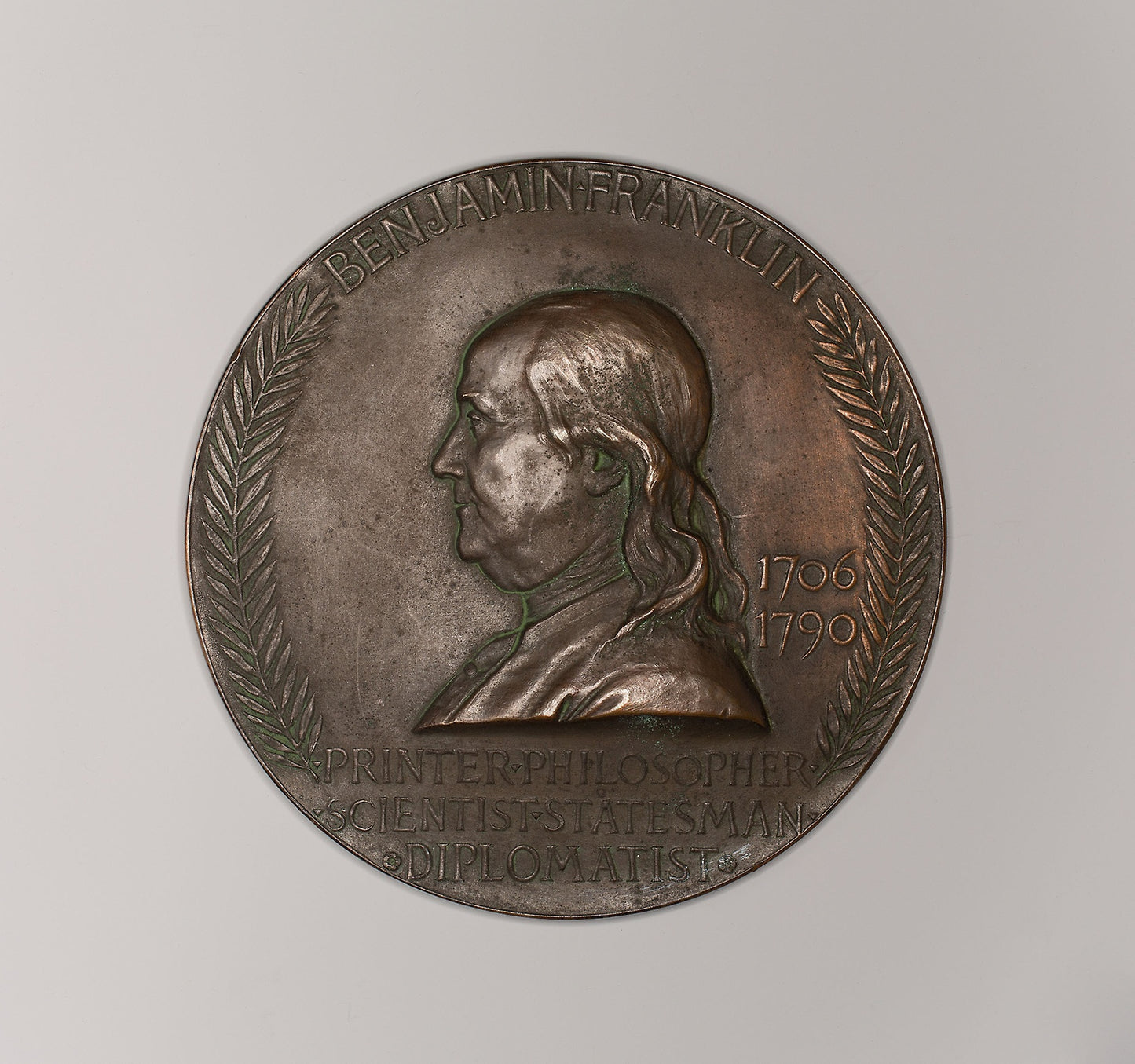 Benjamin Franklin Commemorative Medal - Louis Saint-Gaudens, Poster Print Wall Art