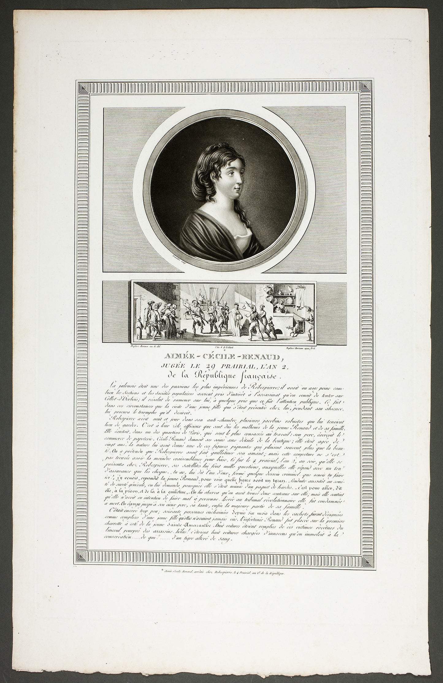Aimée-Cécile-Renaud, from Tableaux historiques de la Révolution Française - Charles François Gabriel Levachez, and Son (French, 18th and 19th century), Poster Print Wall Art