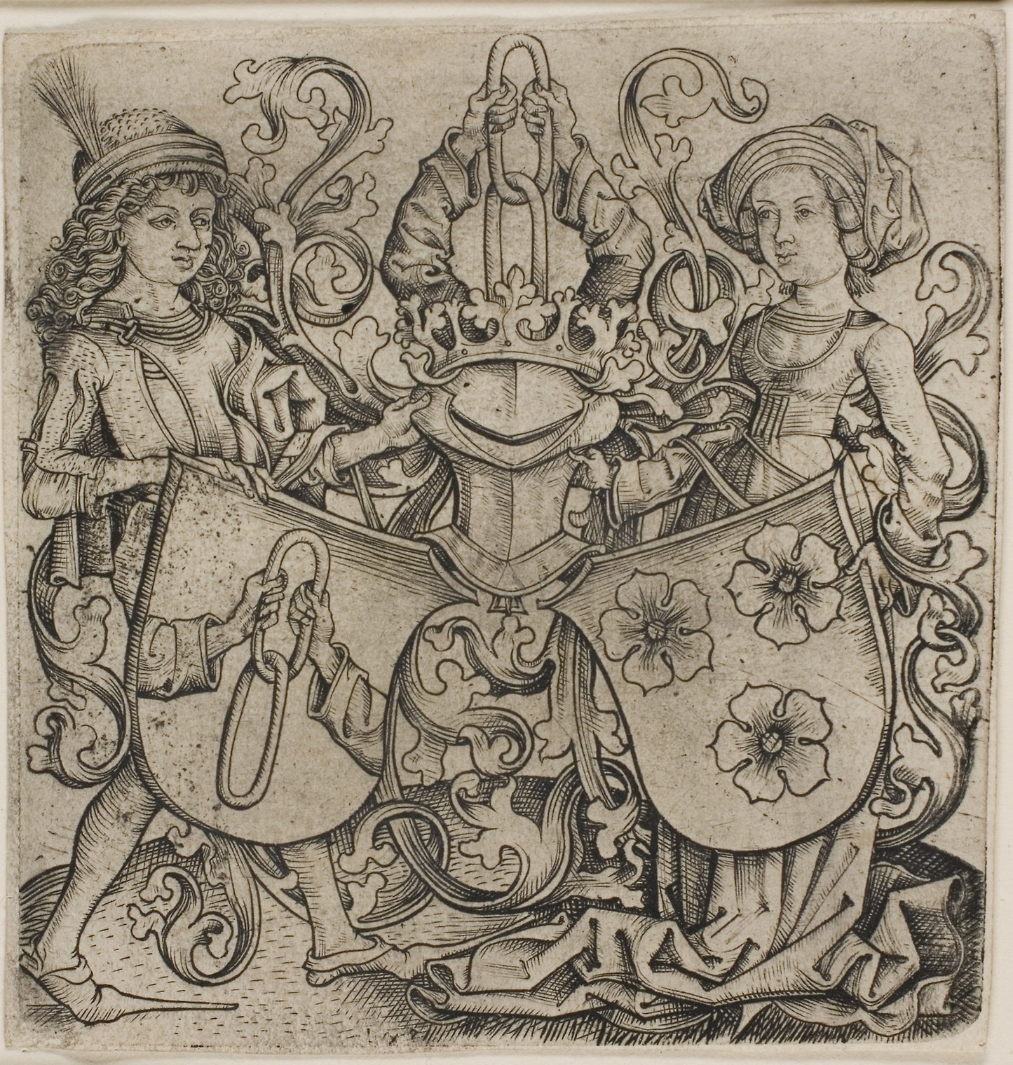 Coat of Arms of Rohrbach and Eilge von Holzhausen - Master bxg (German, active ca. 1470–90), Poster Print Wall Art