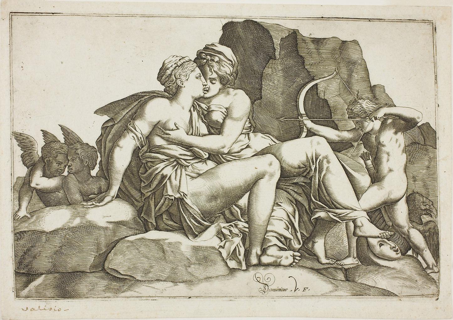Jupiter and Callisto - Domenico Vito (Italian, active 1576-1586), Poster Print Wall Art