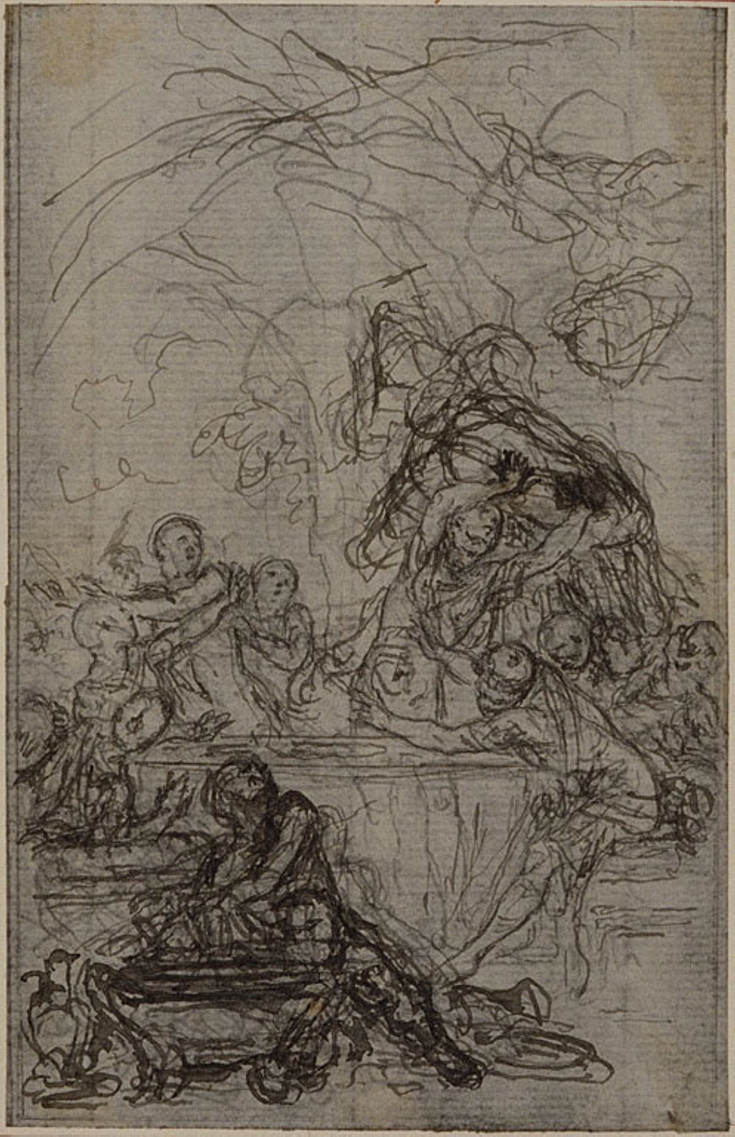 Study for an illustration in Tacitus "Tibère, ou Les Six Premiers Livres des Annales", Book IV, Vol. 2, 1st Study - Hubert François Gravelot, Poster Print Wall Art