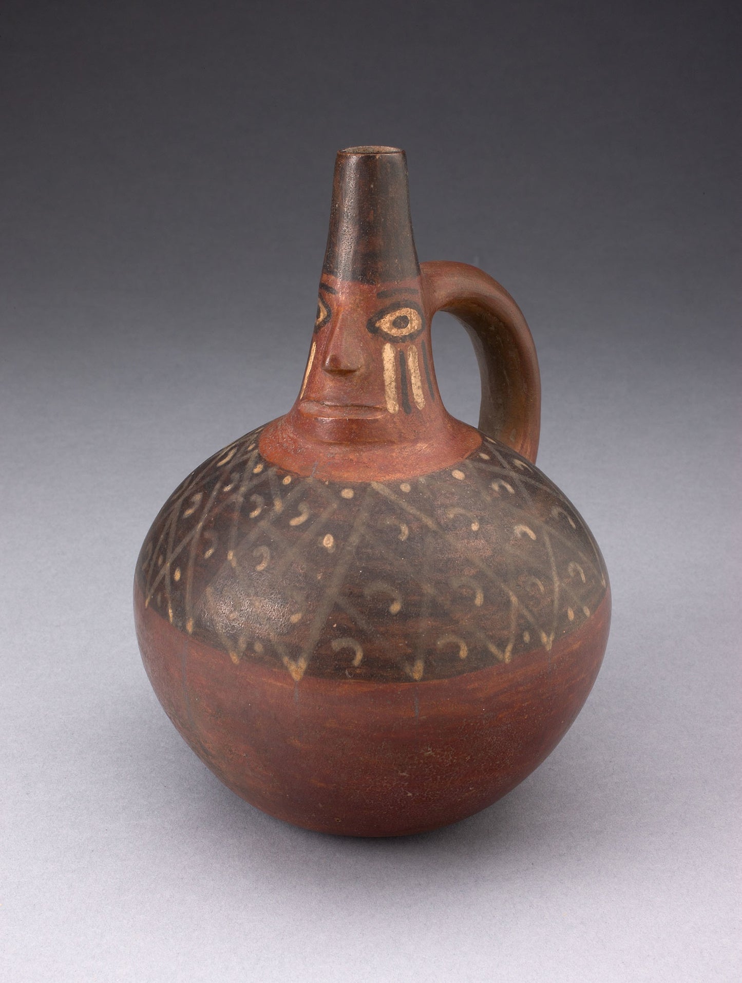 Single Spout Bottle with Modeled Face on Neck - Tiwanaku- Wari, Poster Print Wall Art