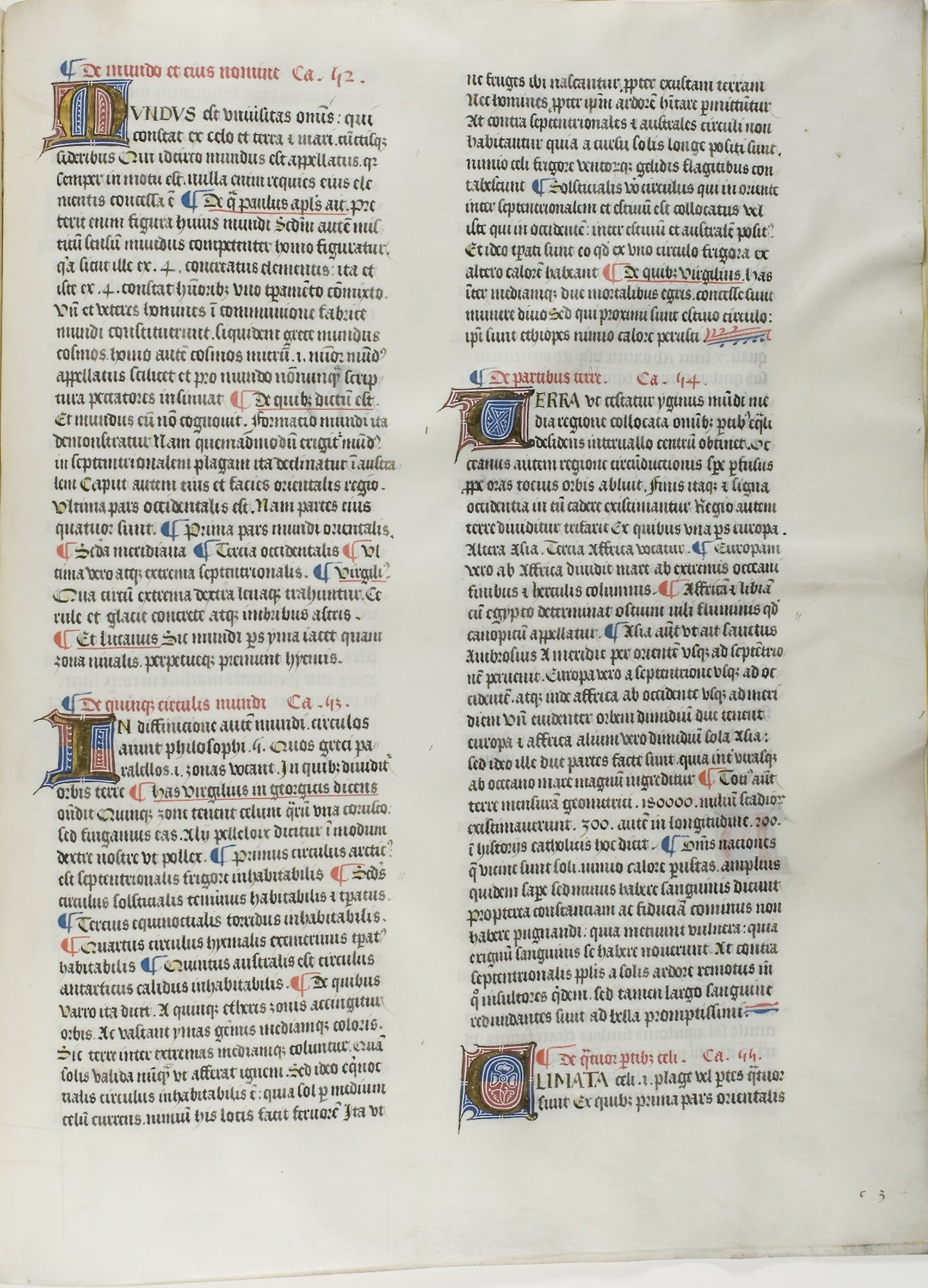 Folio Nineteen from Burchard of Sion's De locis ac mirabilibus mundi, or an Illuminated Geography: French (Paris), Poster Print Wall Art