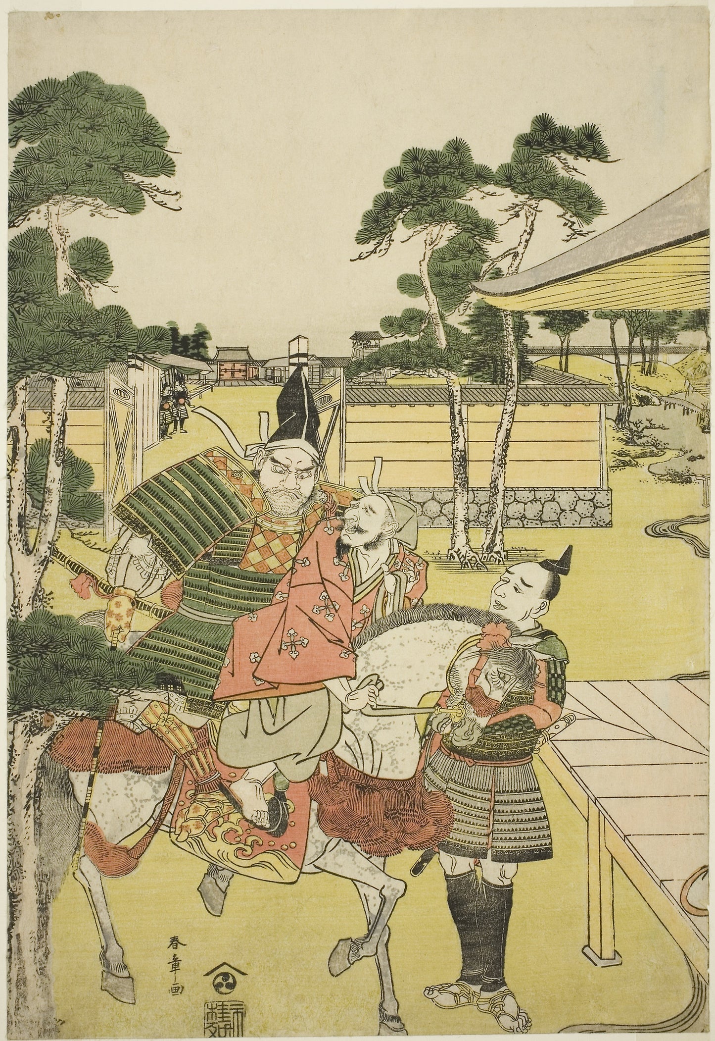 Musashibo Benkei Brings the Captured Tosabo Shoshun to Yoshitsune in the Play Horikawa Youchi no Zu Uki-e Nimaitsuzuki - Katsukawa Shunsho ?? ??, Poster Print Wall Art