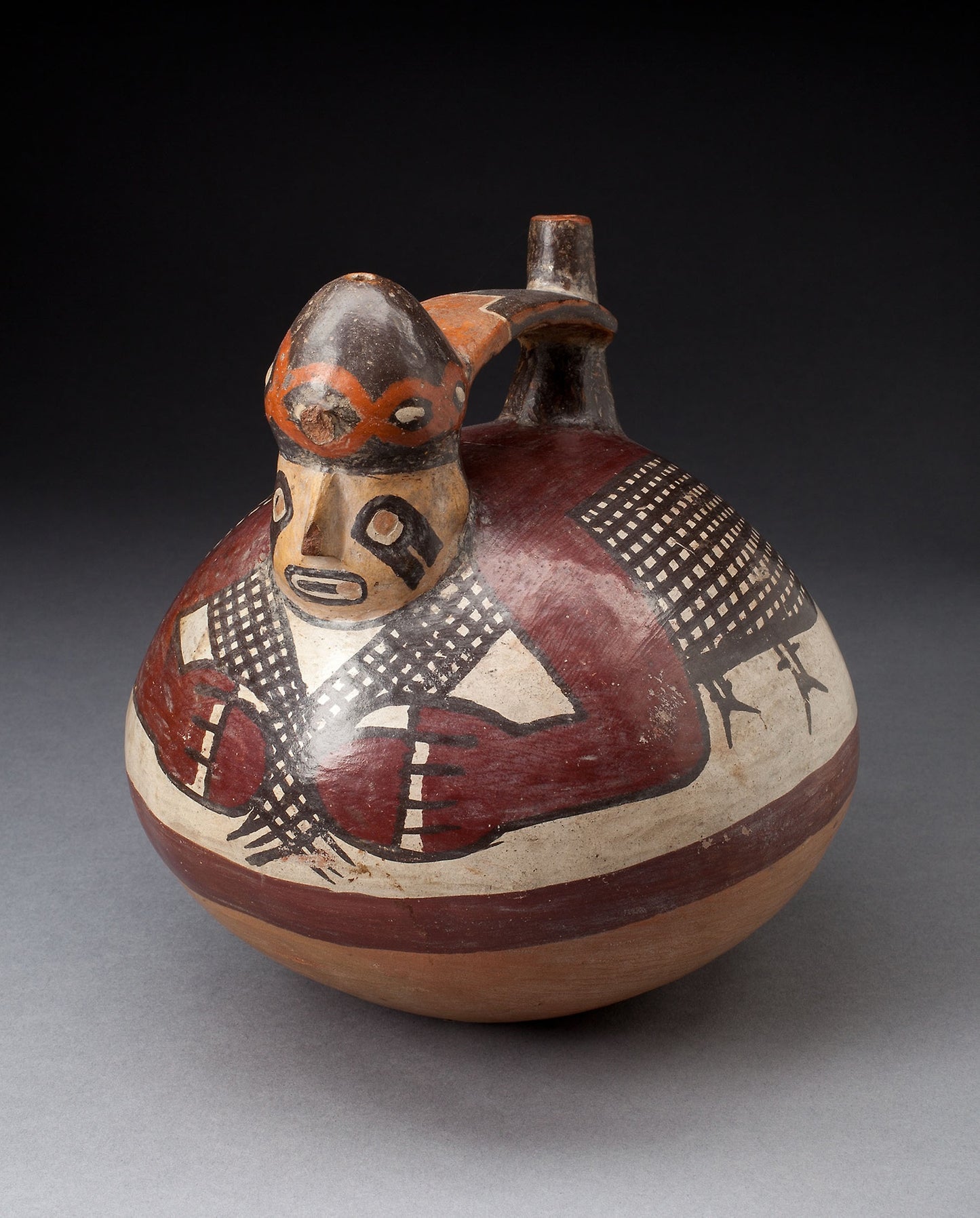 Single Spout Vessel in the Form of a Figure Holding a Fishing Net - Nazca, Poster Print Wall Art
