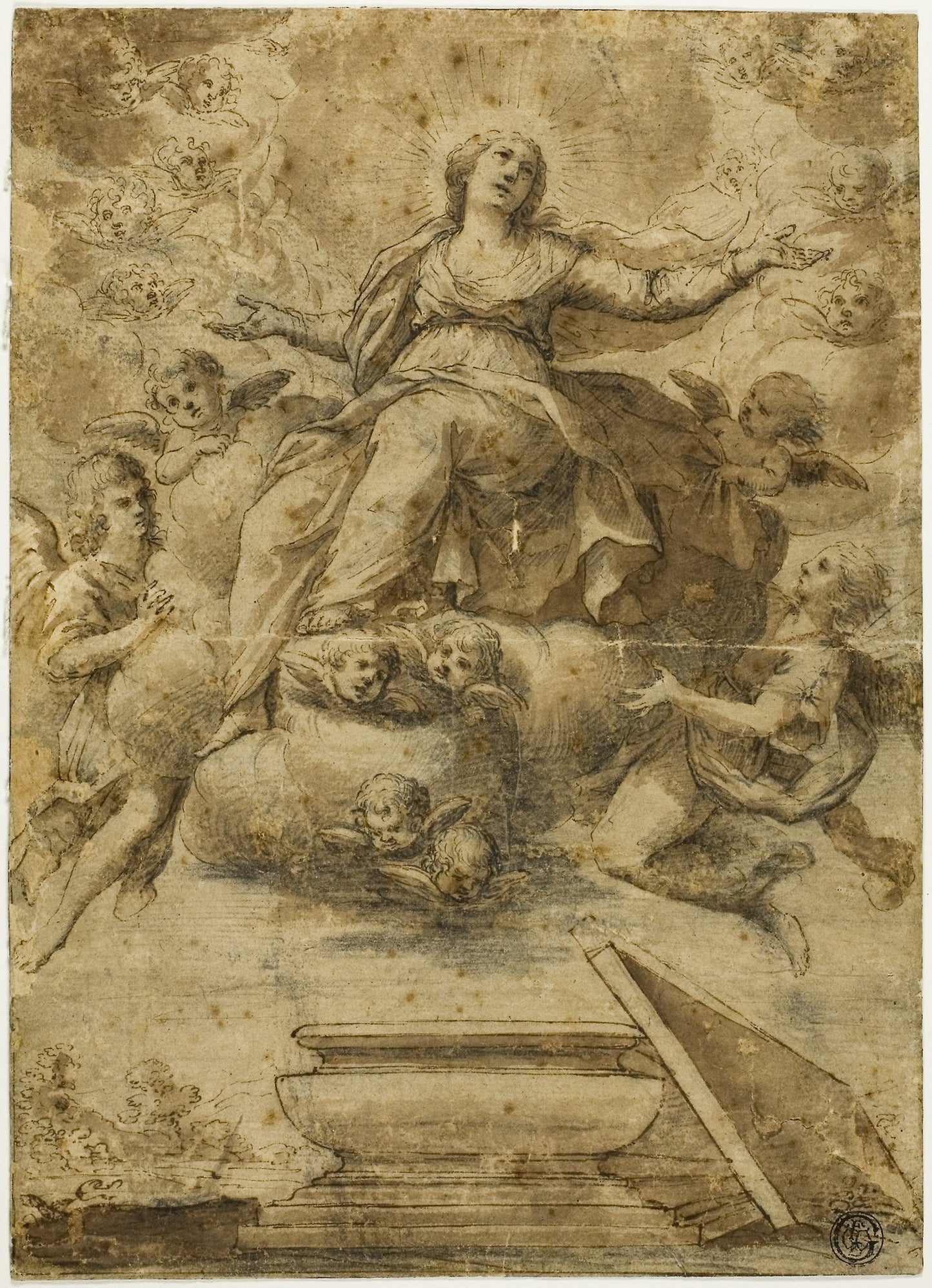 Assumption of the Virgin - School of Carlo Maratti, Poster Print Wall Art